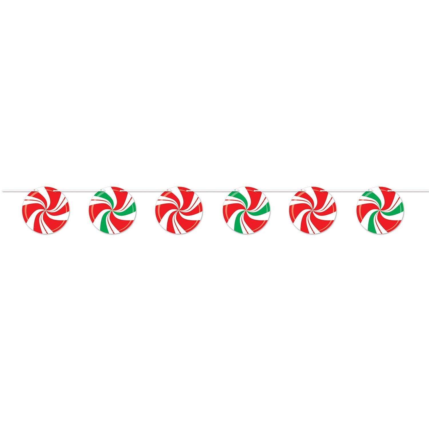 12 Pack Beistle Christmas Peppermint Streamers - Holiday Party Decorations for Xmas Tree, Home & Office Decor - Perfect for Christmas Parties, Festive Events & Seasonal Celebrations