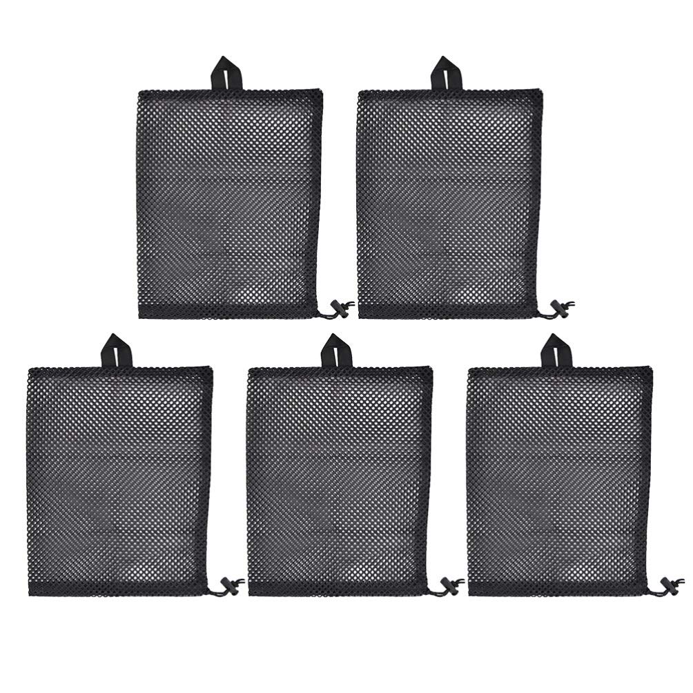 PRETYZOOM 5-Pack Mesh Shower Caddy Bags - Waterproof Hanging Toiletry Organizer with Drawstring & Zipper Pouch for Travel, Camping, Gym, Beach, and Outdoor Activities