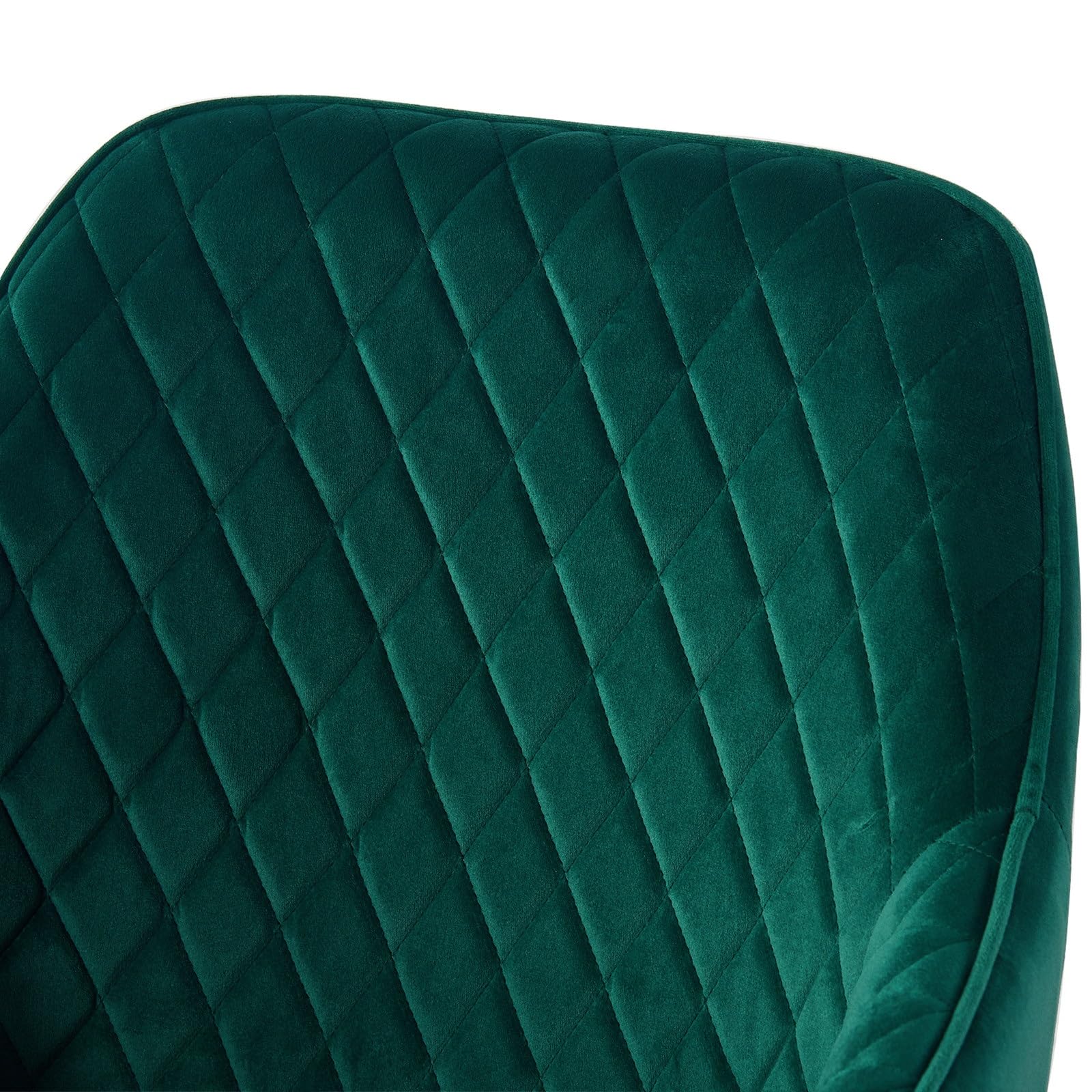 ENJAOUSLF Set of 2 Green Velvet Dining Chairs with Black Metal Legs - Modern Upholstered Armchairs for Kitchen, Living Room & Dining Room - Perfect for Small Spaces, Breakfast Nooks & Home Decor