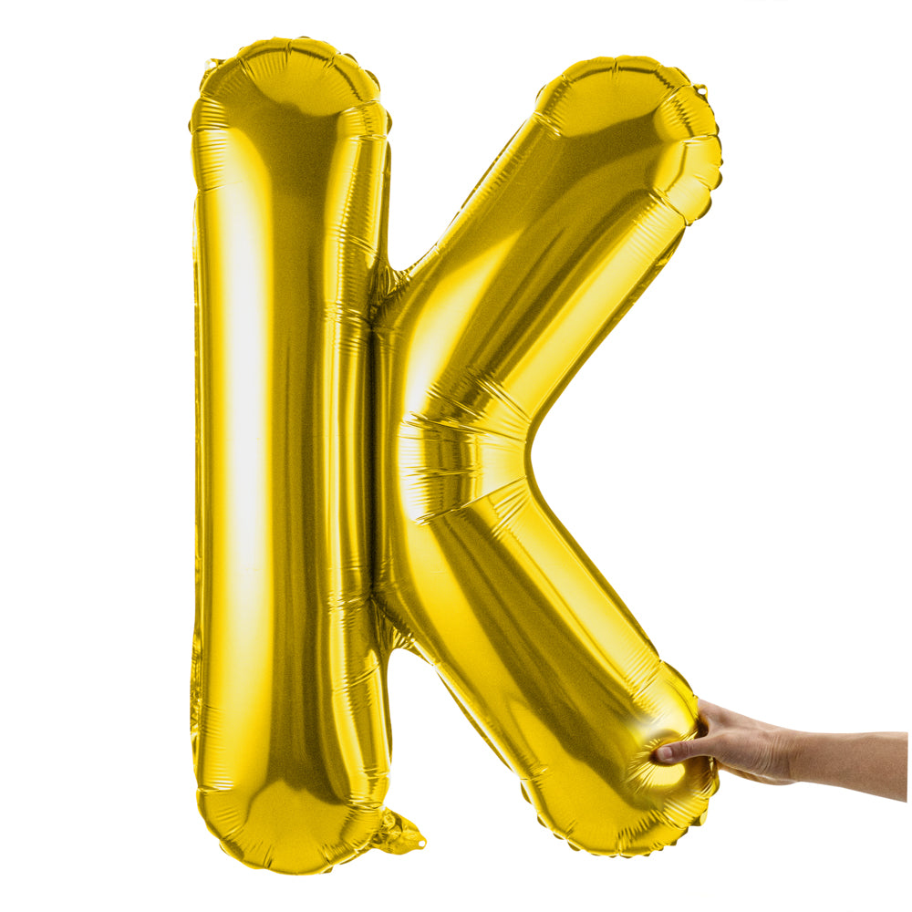 Balloonify Gold Mylar Letter K Balloon - 40 Inch Large Foil Alphabet Balloon for Birthday Party Decorations, Baby Showers & Graduation Celebrations (1 Count Box)