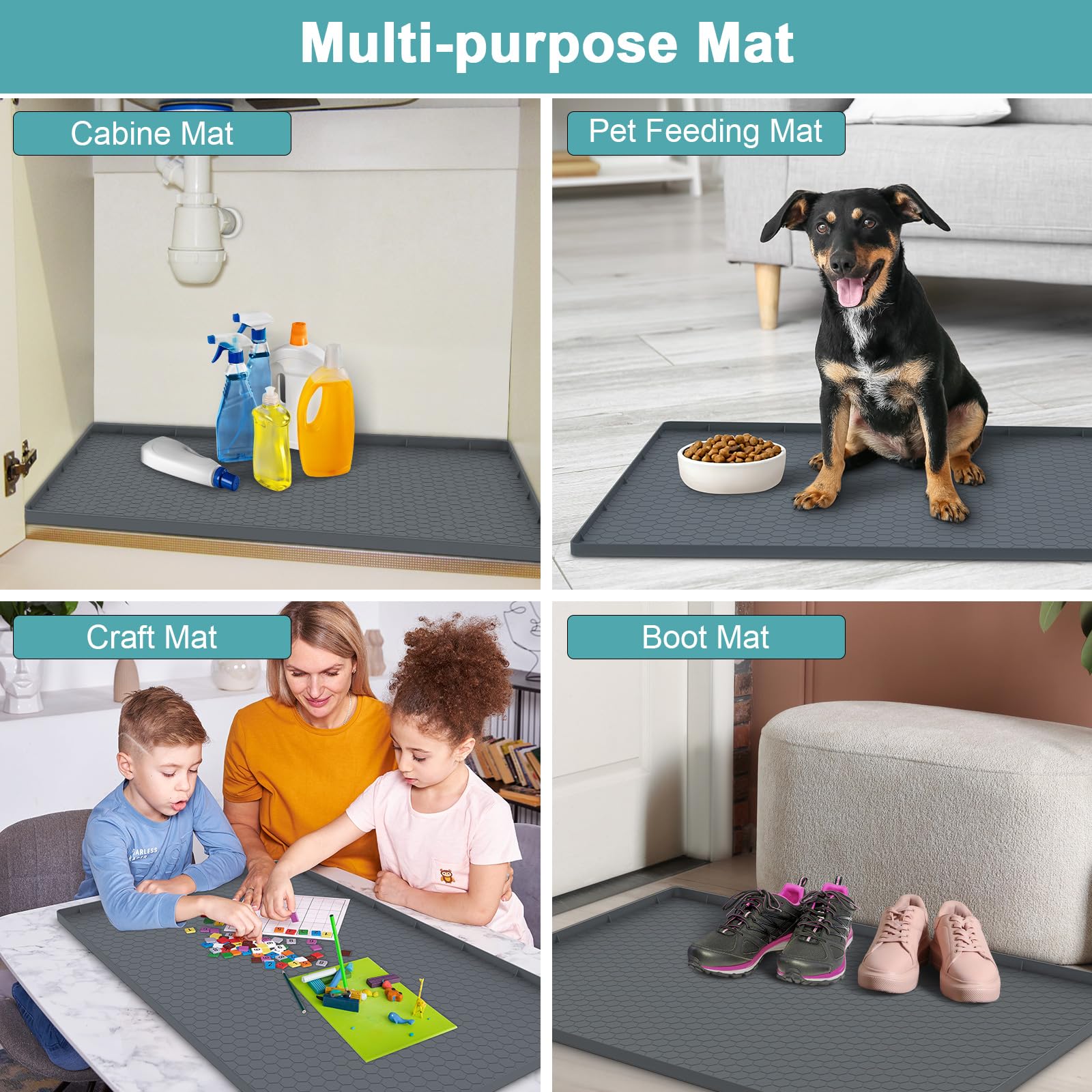 Non-Slip Waterproof Silicone Under Sink Mat 31