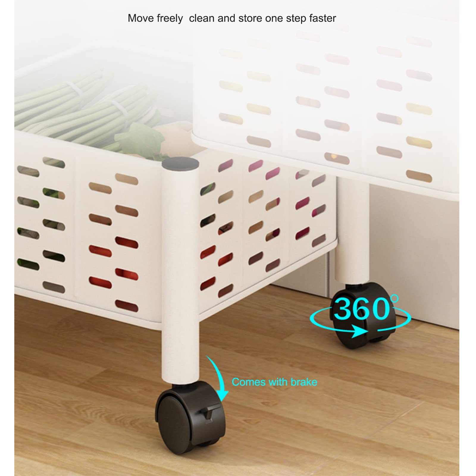 360° Rotating Kitchen Vegetable Shelf - 2-Tier Black Space-Saving Floor Storage Rack for Fruits & Vegetables | Perfect for Pantry Organization & Small Kitchen Spaces