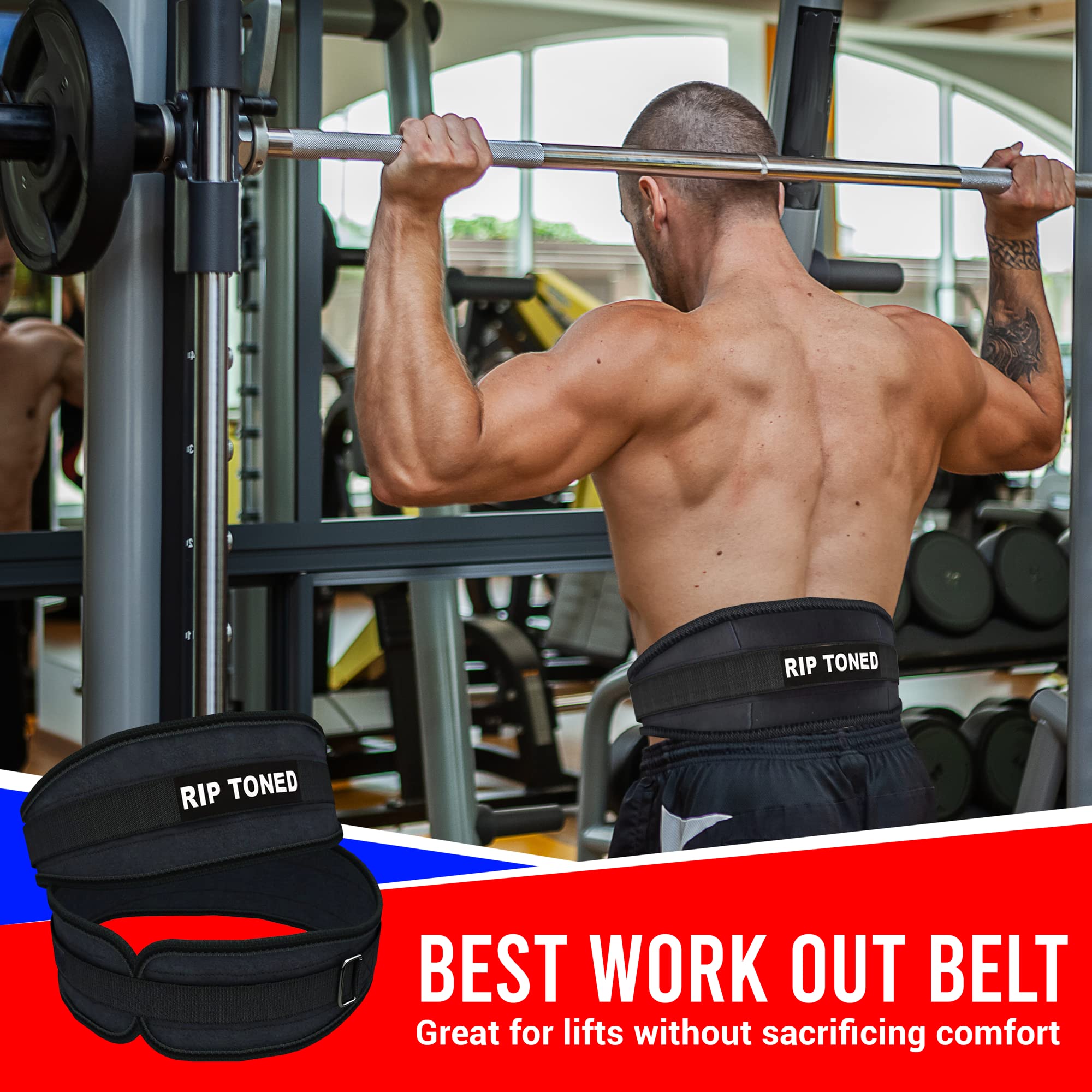 Rip Toned Weight Lifting Belt for Men & Women - Premium Powerlifting & Bodybuilding Support Belt for Squats, Deadlifts, Bench Press - Ideal for Gym, CrossFit & Strength Training Workouts