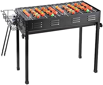 Portable BBQ Charcoal Grill - Lightweight Outdoor Camping Grill with Premium Iron Construction - Perfect for Backyard, Picnic, Tailgating & Camping Cooking