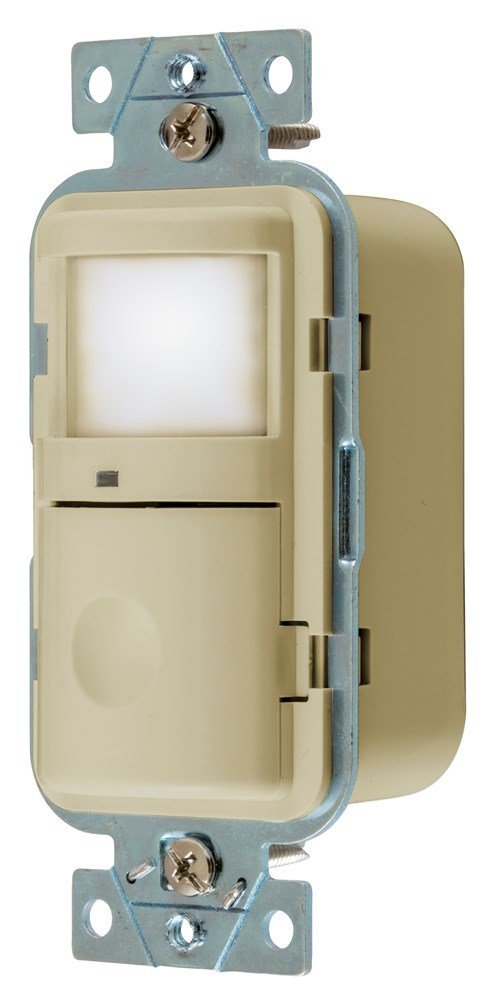 Hubbell WS2000NI Occupancy Sensor Wall Switch with Passive Infrared Technology, 120/277V AC, Night Light, Ivory - Ideal for Home, Office & Commercial Lighting Control