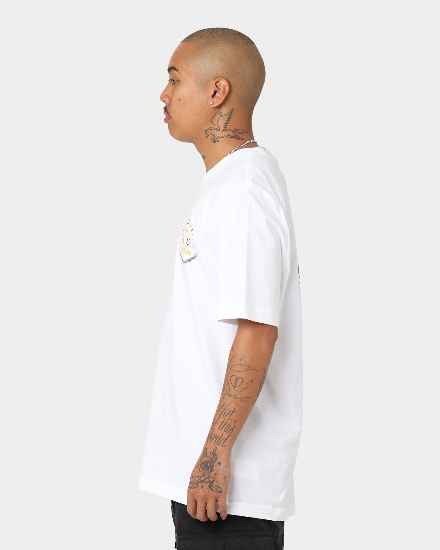 Adidas Club Logo T-Shirt for Men - Classic White Cotton Crew Neck Tee - Perfect for Gym, Casual Wear & Street Style Outfits