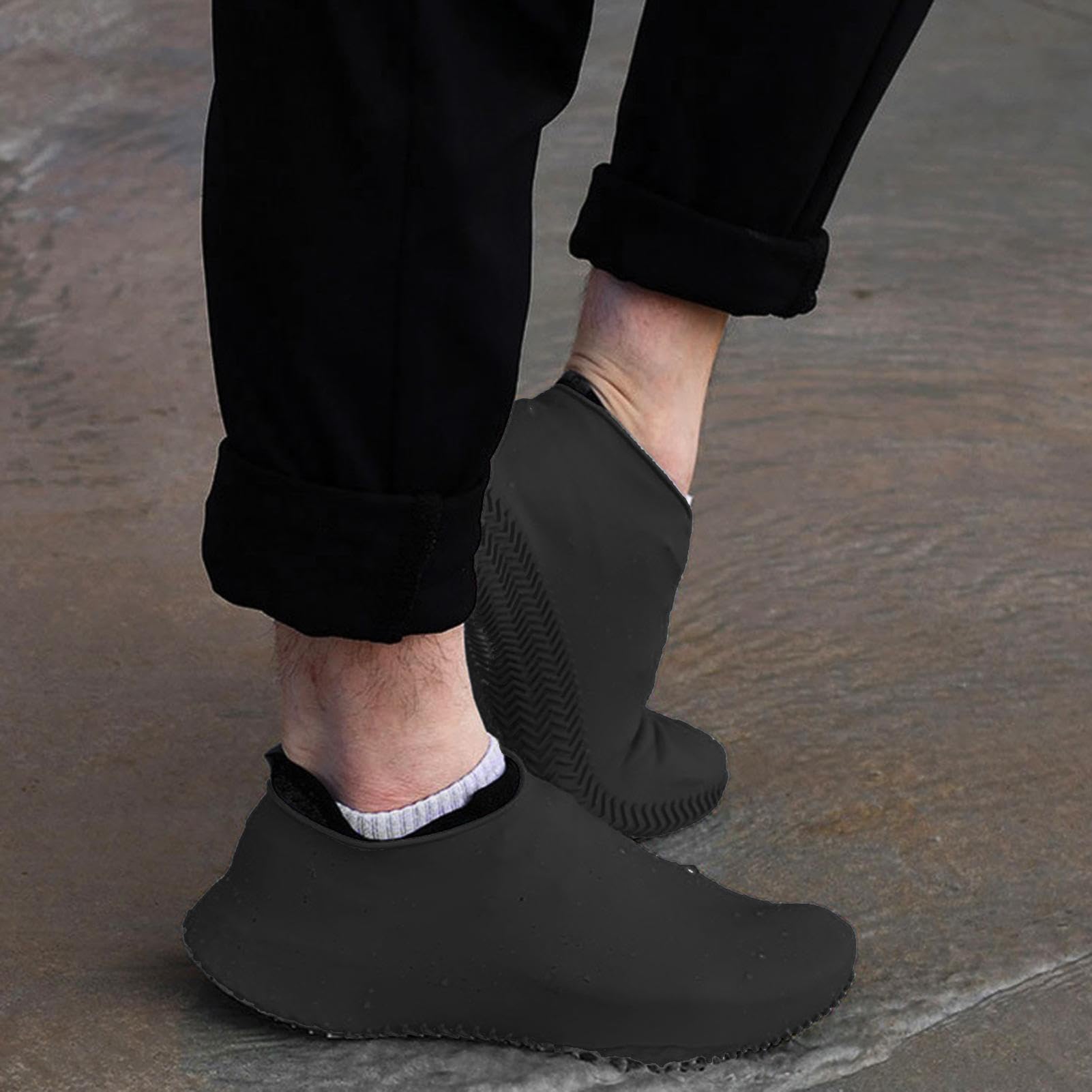 Foldable Waterproof Silicone Shoe Covers | Reusable Non-Slip Rubber Rain Boots for Women & Men - Perfect for Rainy Days, Snow Weather, Hiking & Outdoor Activities
