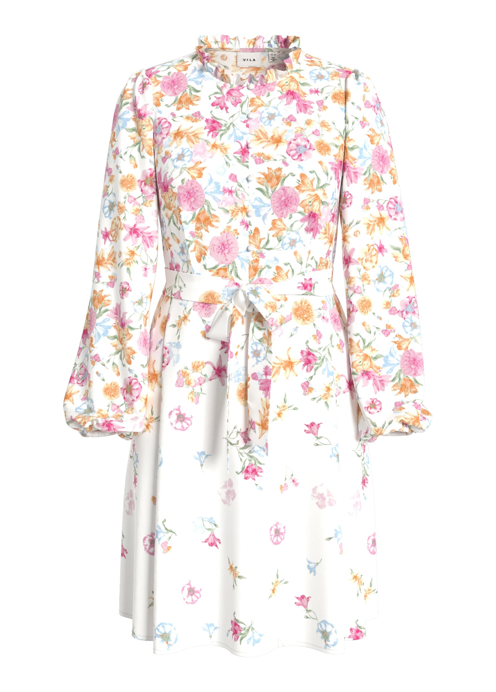 Eve Mini Dress - Snow White & Pink Floral Print Summer Party Cocktail Dress for Women | Perfect for Weddings, Dates & Night Out