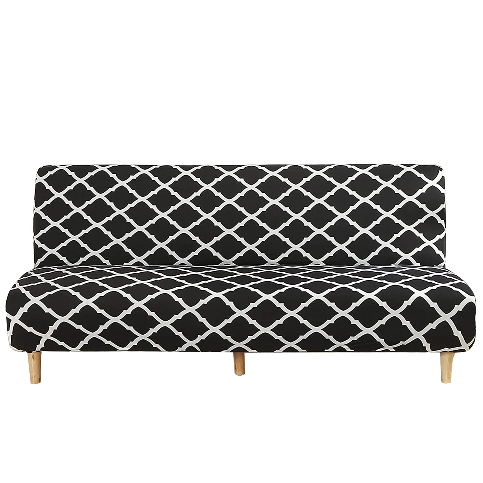 Beacon Pet Stretch Sofa Slipcover - Armless Futon Cover, Printed Fitted Furniture Protector - Elastic Polyester Spandex Washable Sofa Cover for Dogs & Cats - Perfect for Living Room, Bedroom, or Pet-Friendly Spaces