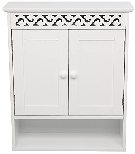 2-Door Wall Mounted Bathroom Medicine Cabinet with Adjustable Shelves - White | Bathroom Storage Organizer for Toiletries & Essentials | Perfect for Small Bathrooms, Vanities & Apartment Living
