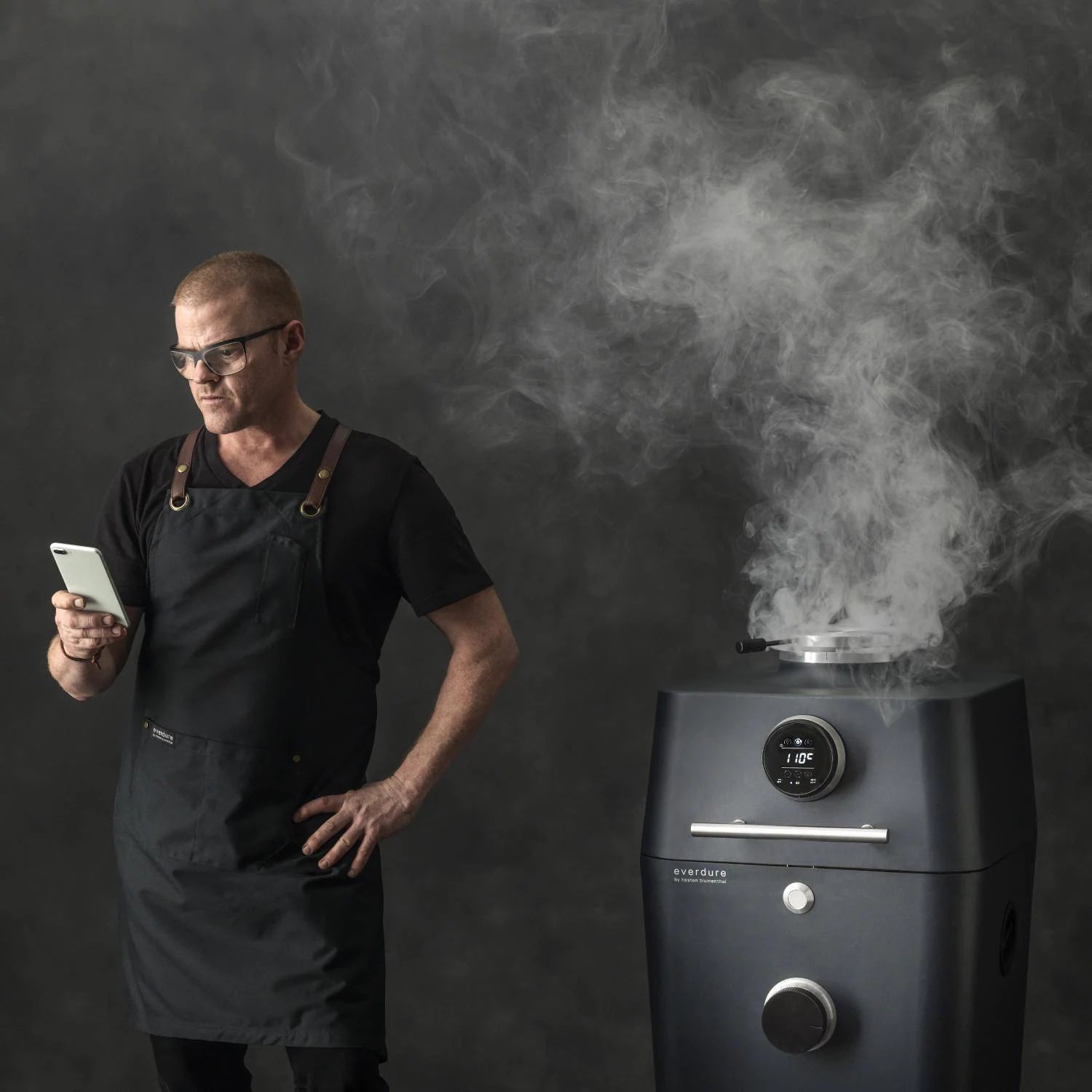 Everdure By Heston Blumenthal 4K 21 Inch Charcoal Grill & Smoker HBCE4KGUS - Premium Outdoor BBQ & Smoking for Backyard, Camping, and Tailgating