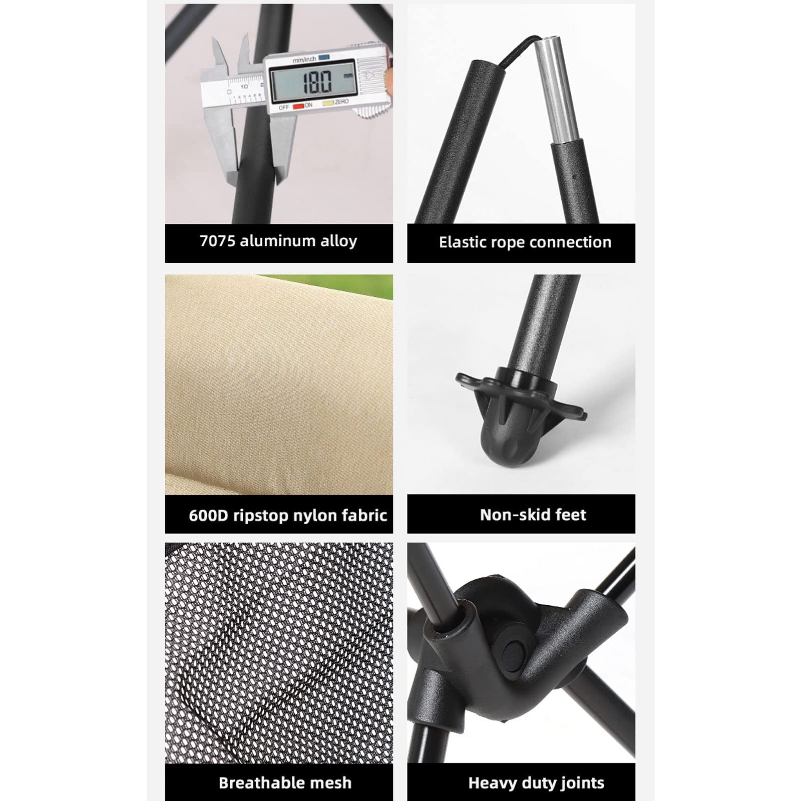 Ultralight Folding Camping Chair - Portable Outdoor Chair for Hiking, Picnic, Beach, Fishing & Travel | Compact & Comfortable Backpacking Chair for Camping, Backyard & Leisure Activities