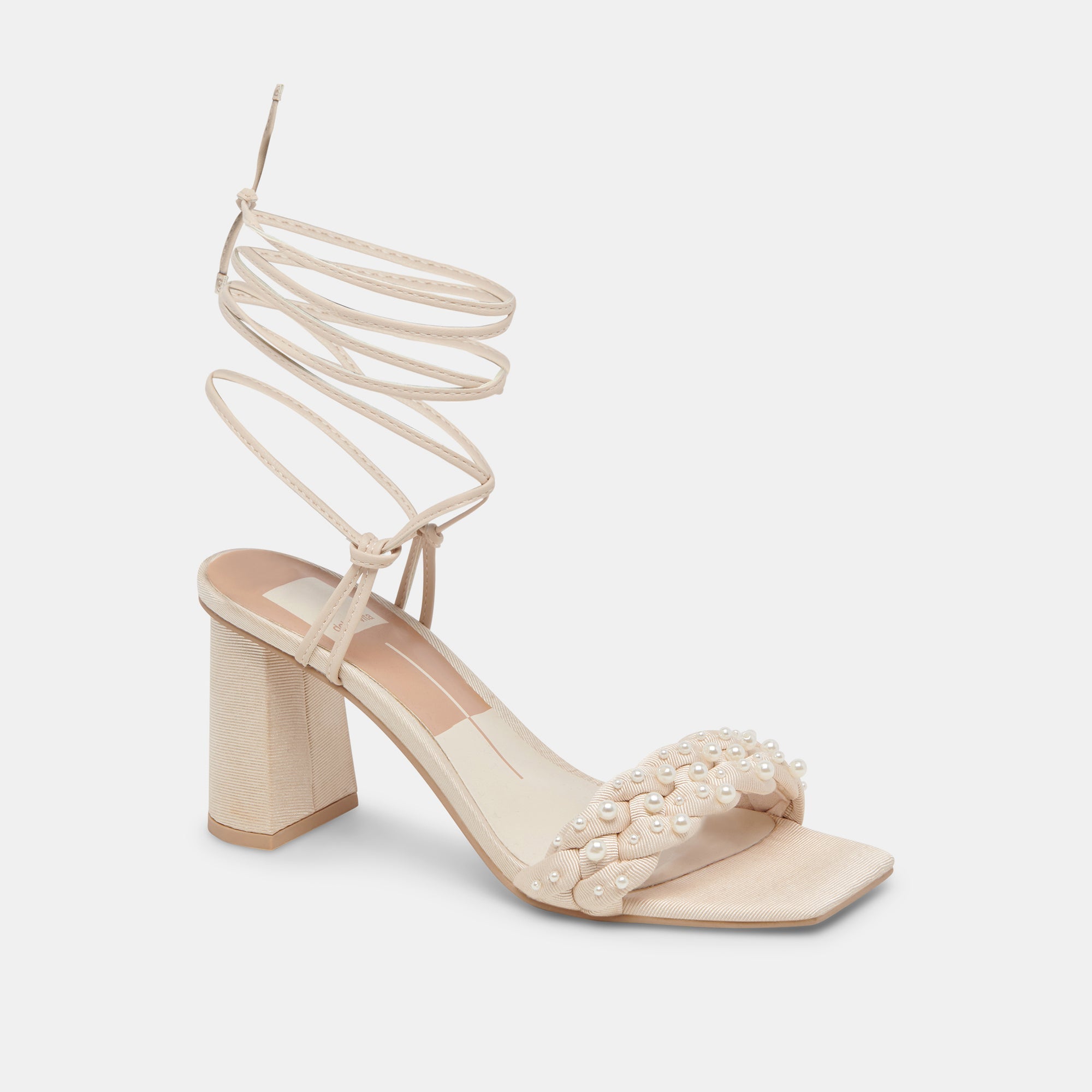 PAXTEN Women's Vanilla Pearl Heels - Elegant High Heel Sandals for Weddings, Parties & Special Occasions | Comfortable Dress Shoes with Pearl Accents