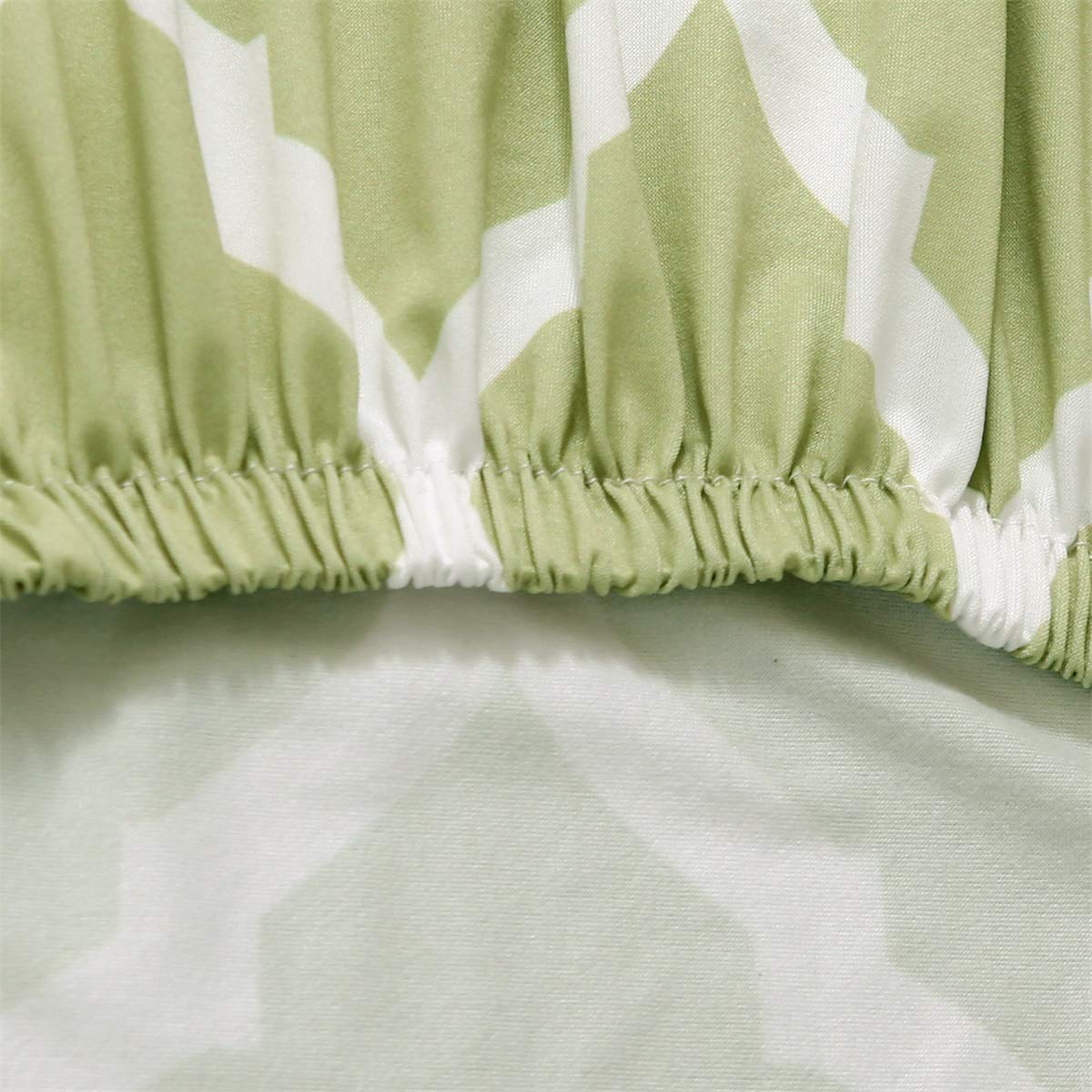 TOPCHANCES 6-Pack Stretch Elastic Spandex Chair Covers - Removable Dining Seat Protectors with Geometric Pattern for Weddings, Banquets & Hotels (Light Green) | Perfect for Home, Office, and Event Decor