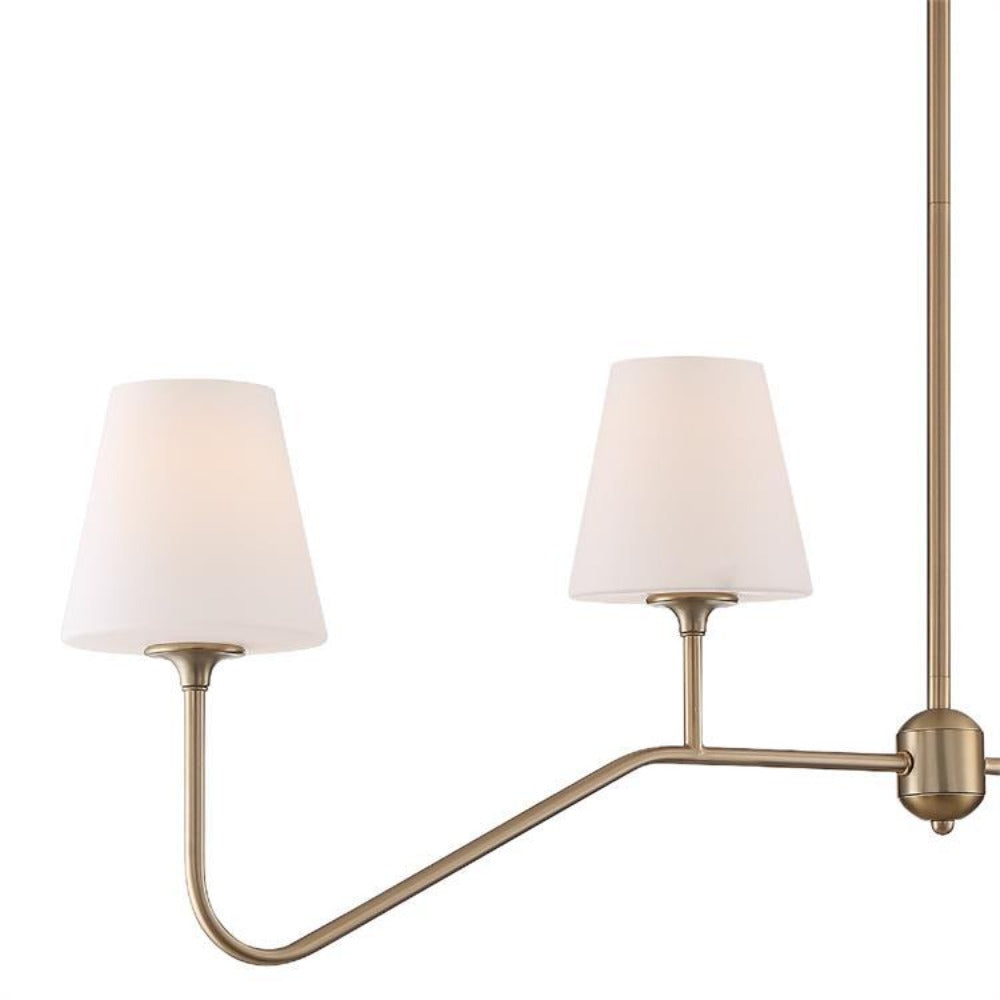 Andry Modern Linear Chandelier - Sleek 6-Light LED Pendant Lighting Fixture for Dining Room, Kitchen Island & Contemporary Home Decor
