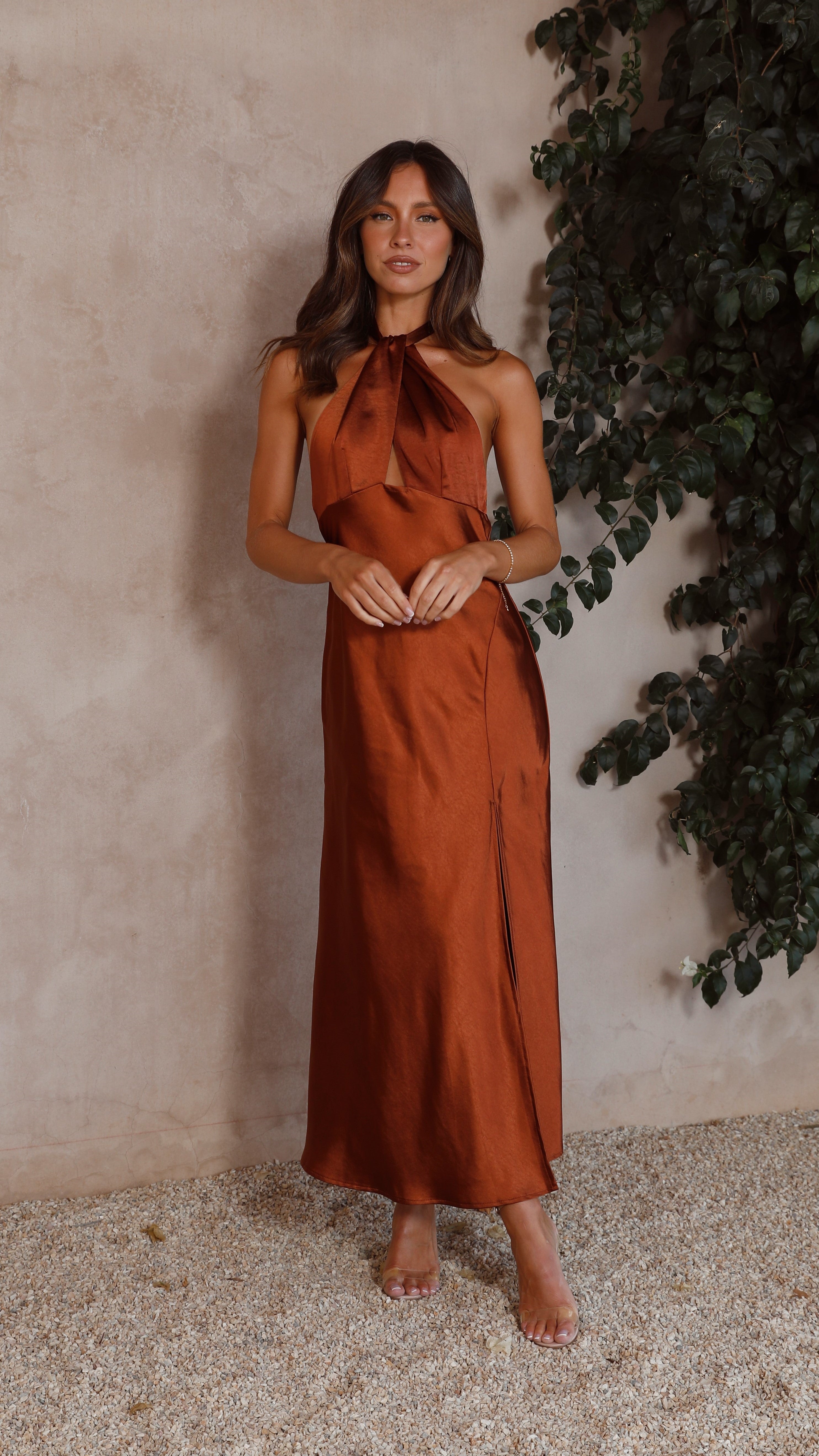 Amalia Maxi Dress in Rust - Flowy Boho Summer Dress for Women, Perfect for Beach Vacations, Music Festivals & Casual Outings