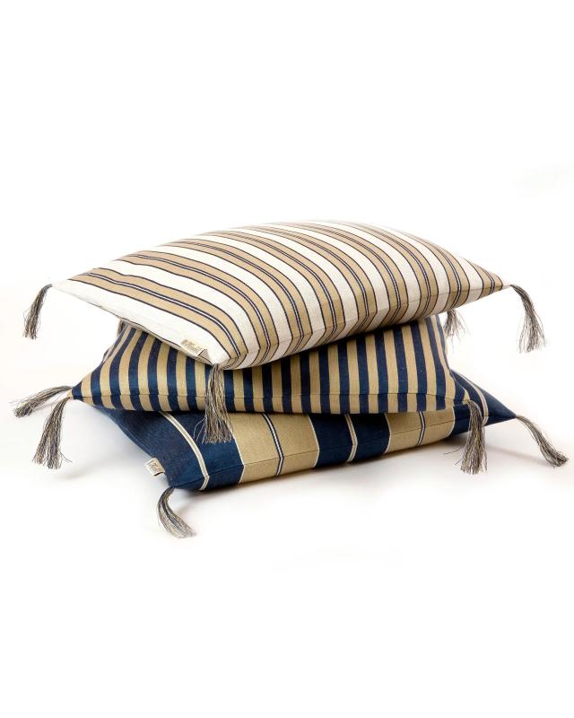 Kudde Bolster Blue Striped Pillow - Comfortable Support for Sofa, Bed, and Lounge - Perfect for Home Decor and Relaxation