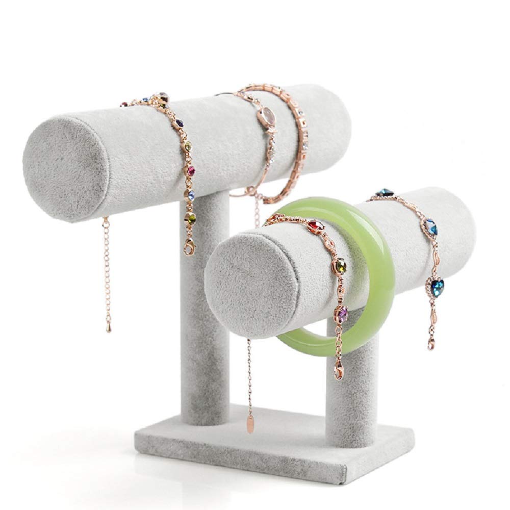2 Tier Velvet Bracelet Holder - Jewelry Organizer & Display Stand for Bracelets, Watches, Necklaces - Perfect for Boutique, Home Decor & Gift Wrapping Station