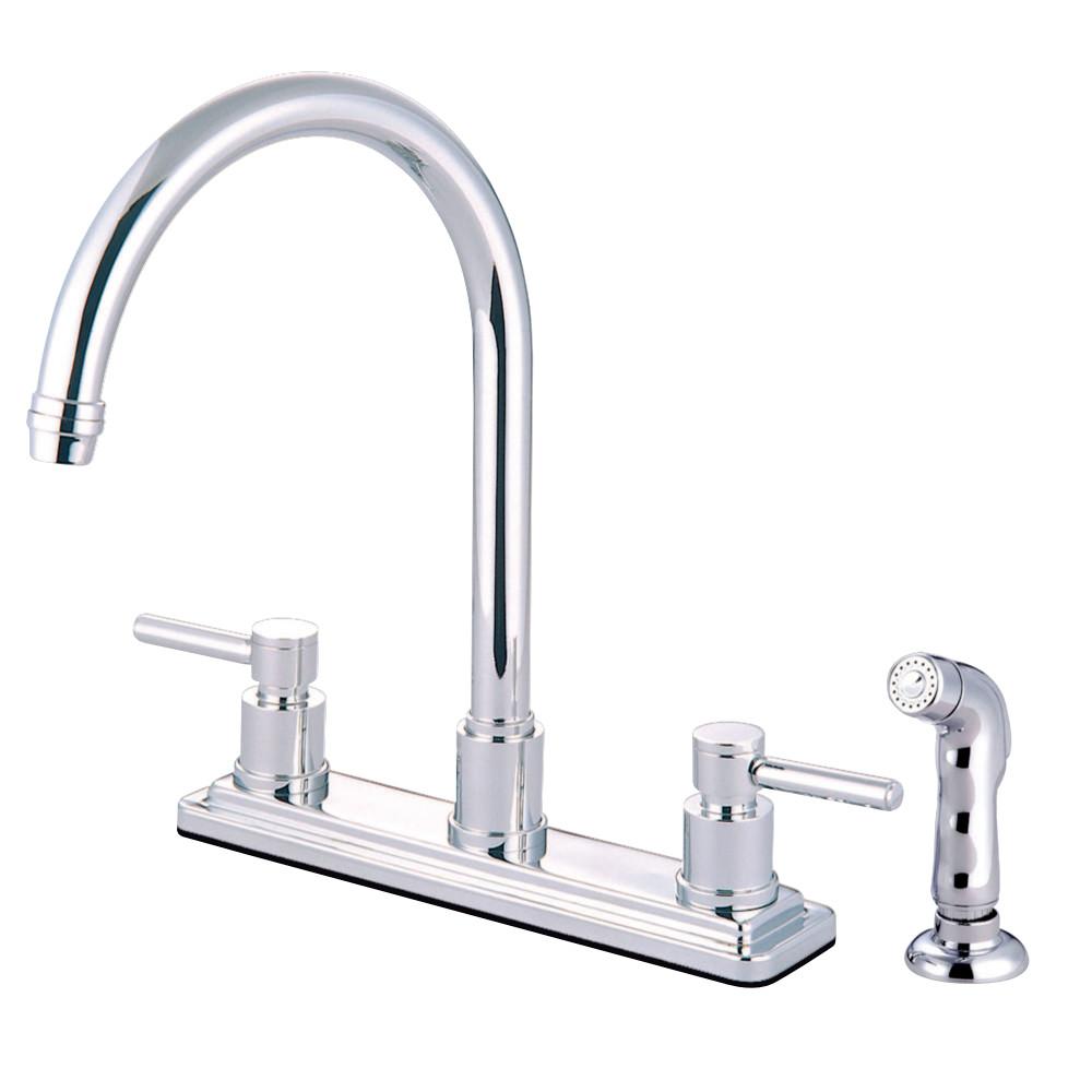 Kingston Brass Concord 8-Inch Centerset Kitchen Faucet - KS879 | Single Handle Pull-Down Sprayer | Perfect for Modern Farmhouse & Small Kitchen Sinks