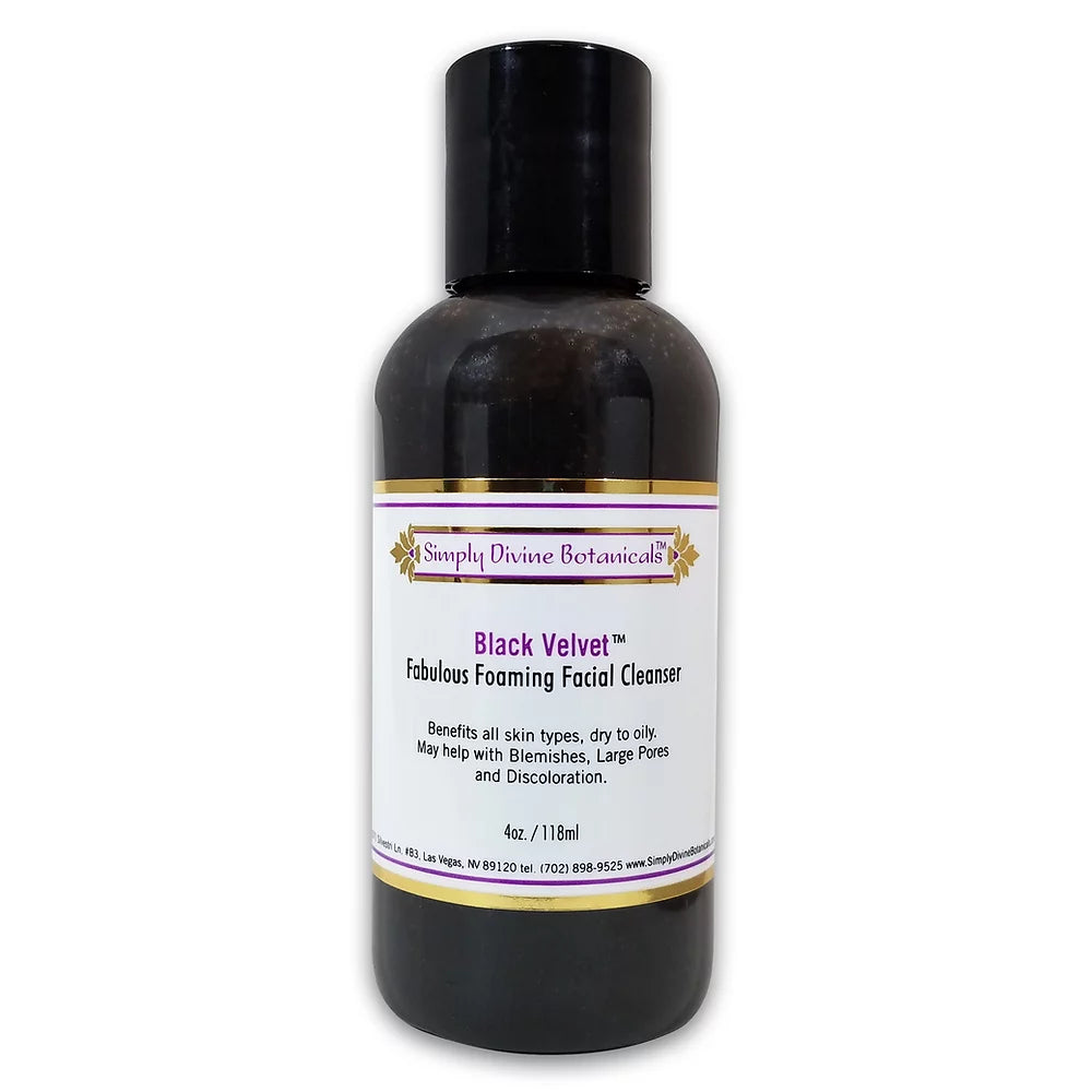 Black Velvet Facial Cleanser - Gentle Deep Cleansing for All Skin Types | Daily Skincare Routine & Makeup Removal