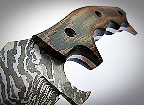 Custom TR-40 Damascus Steel Tracker Knife - Handmade Hunting Knife with Micarta Handle - Perfect for Outdoor Survival, Camping & Bushcraft