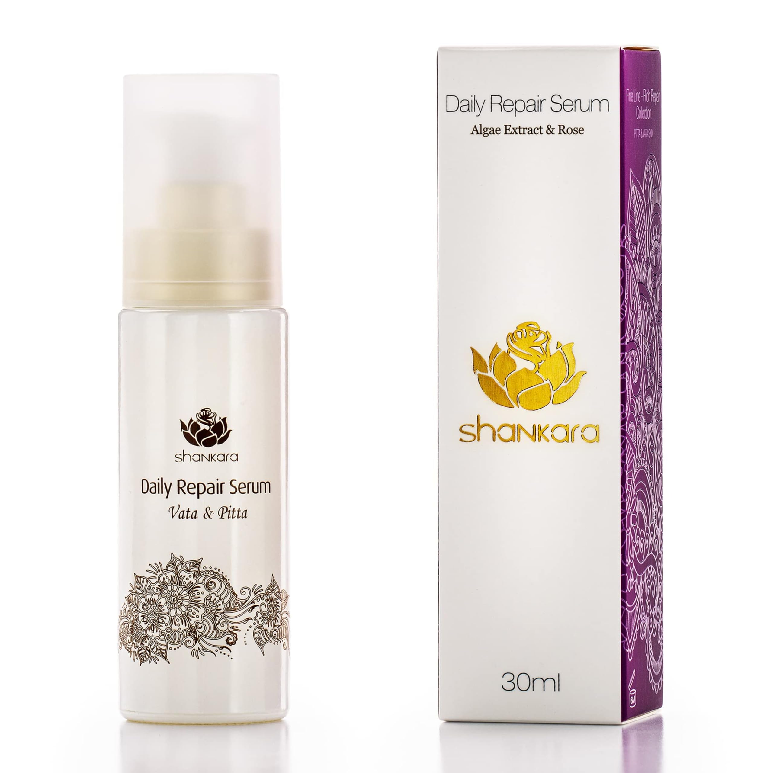 Shankara Daily Repair Serum for Dry & Irritated Skin - Hydrating Face Serum with Rose, Algae & Grapefruit Extract - Rejuvenating & Smoothing Skin Care (30ml) - Perfect for Morning & Night Routine, Post-Workout Recovery & Travel Skincare