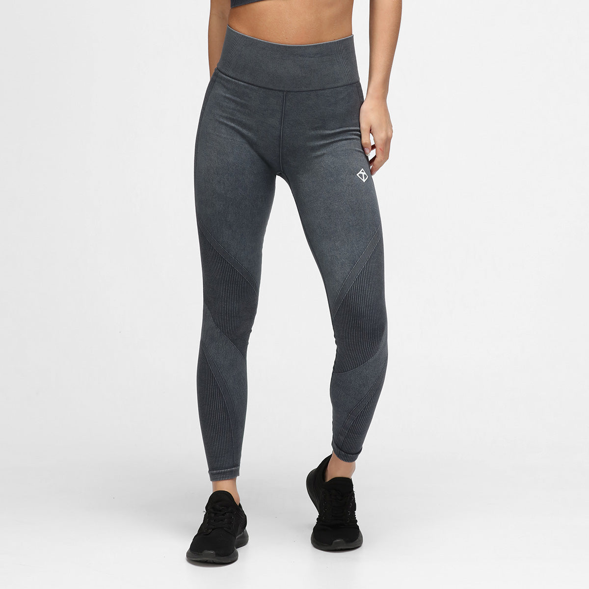 Black Denim Seamless Leggings for Women - High Waisted Stretchy Yoga Pants - Comfortable Workout & Lounge Wear for Gym, Running, and Everyday Casual Outfits