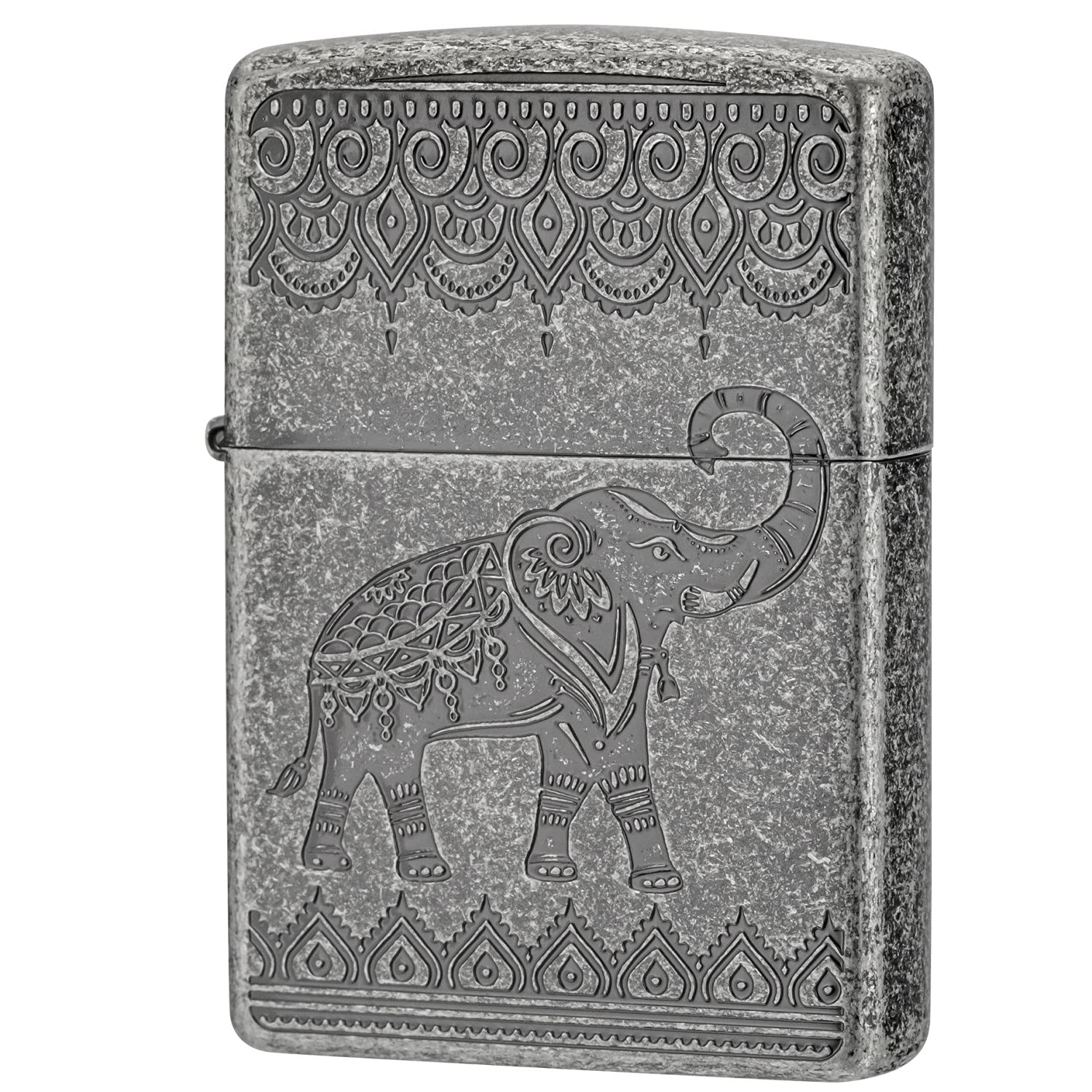 ZIPPO SV 1201S800 Indian Elephant Windproof Lighter - Collectible Metal Lighter for Outdoor Camping, Hiking & Everyday Carry (Black)