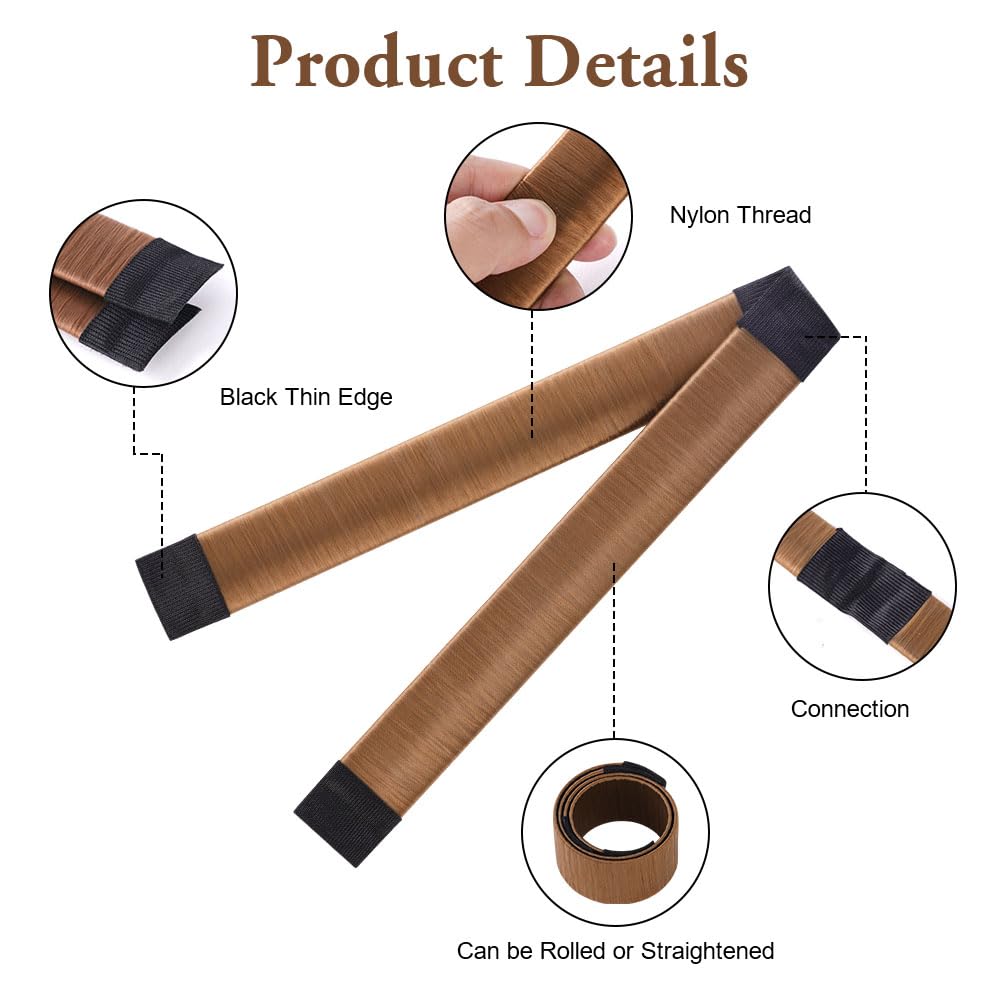 URAQT Magic Bun Maker Set - 2 Piece Hair Bun Maker for Women & Girls, French Twist Hair Accessories (Light Brown) - Perfect for Parties, Weddings & Everyday Hairstyles