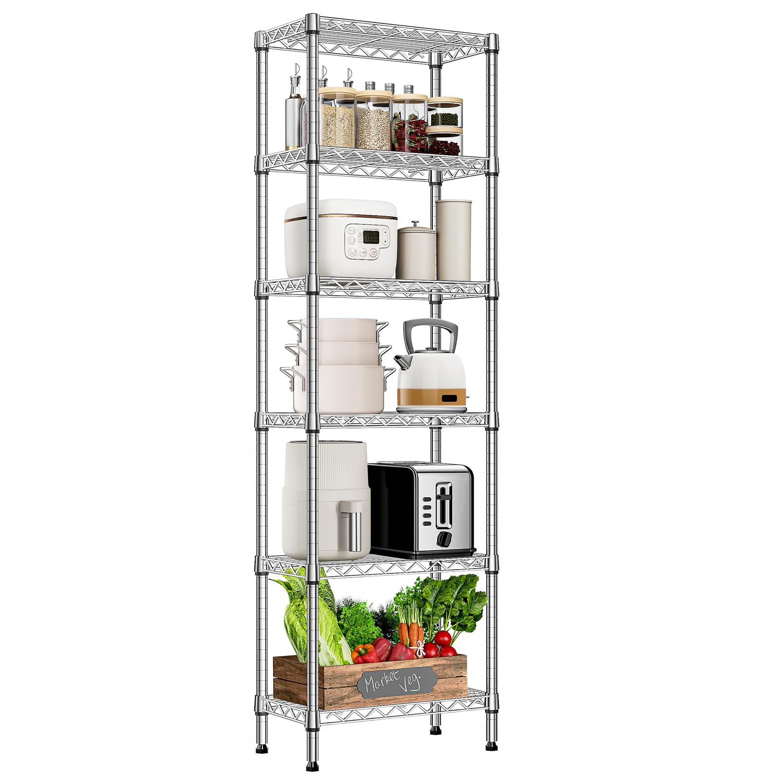 MZG 6-Tier Heavy Duty Metal Wire Shelving Unit - 70.4