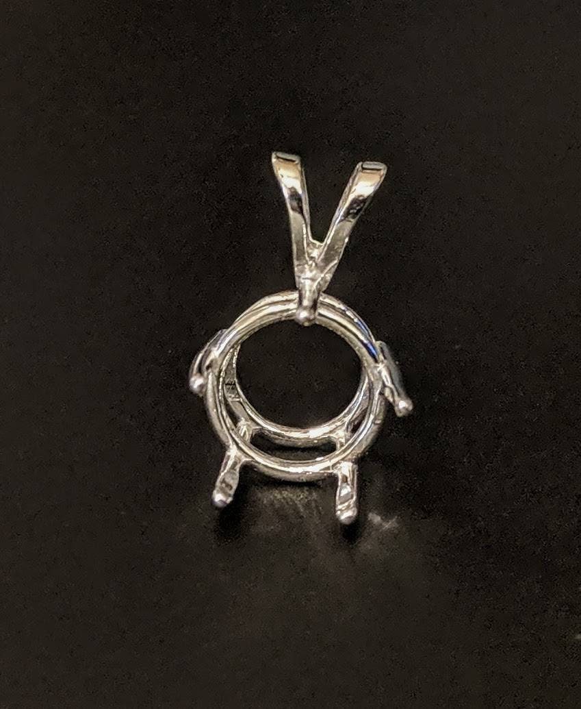 Solid Sterling Silver or 14kt Gold 9-15mm Deep Round Pendant Setting - Handcrafted Jewelry Findings for Necklace Making - Perfect for DIY Jewelry, Gift Giving & Craft Projects (Made in USA)