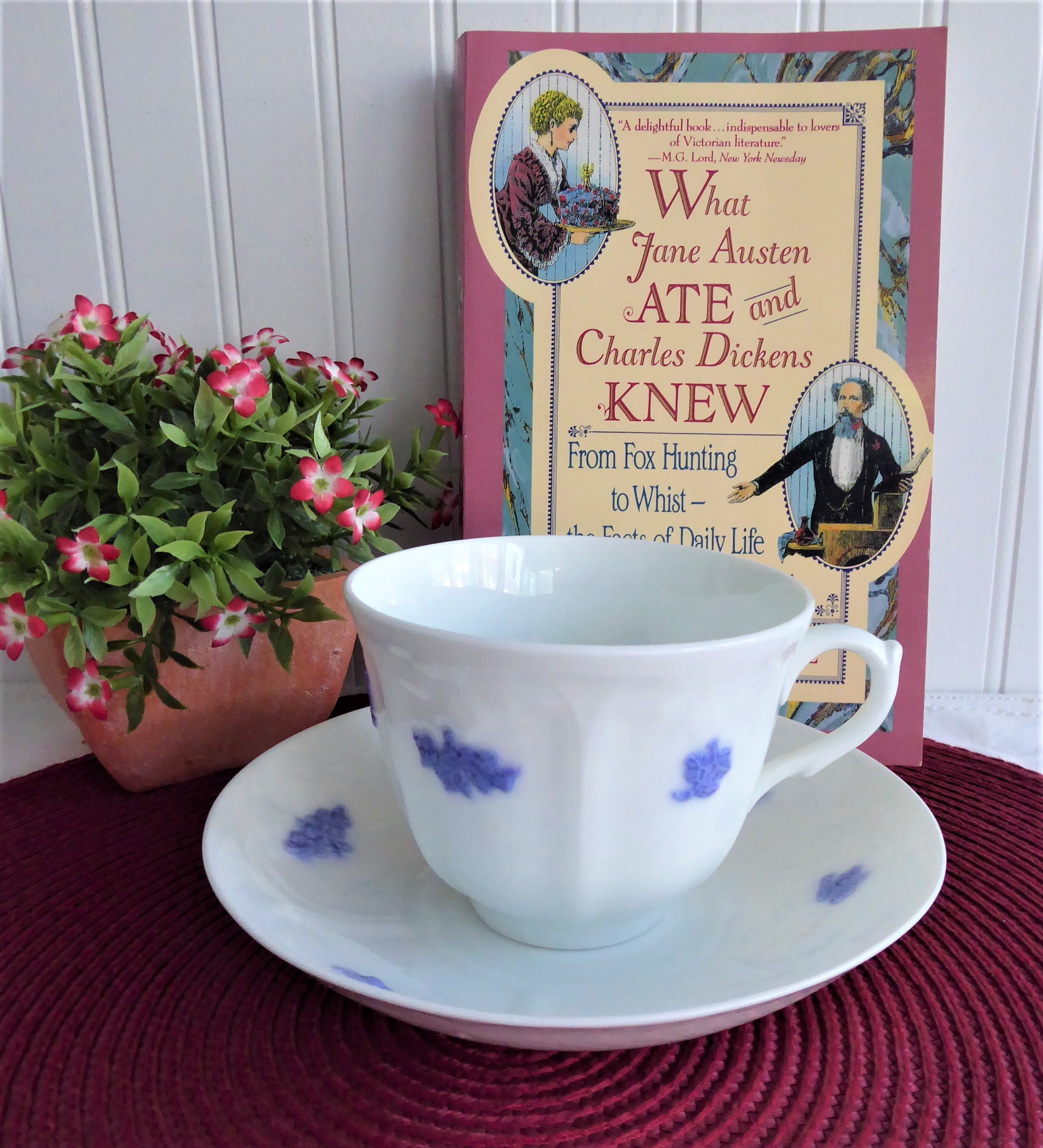 Vintage Adderleys Blue Chelsea Cup and Saucer Set - Sprigged Ironstone China from 1890s - Perfect for Afternoon Tea, Collectible Antique English Tableware