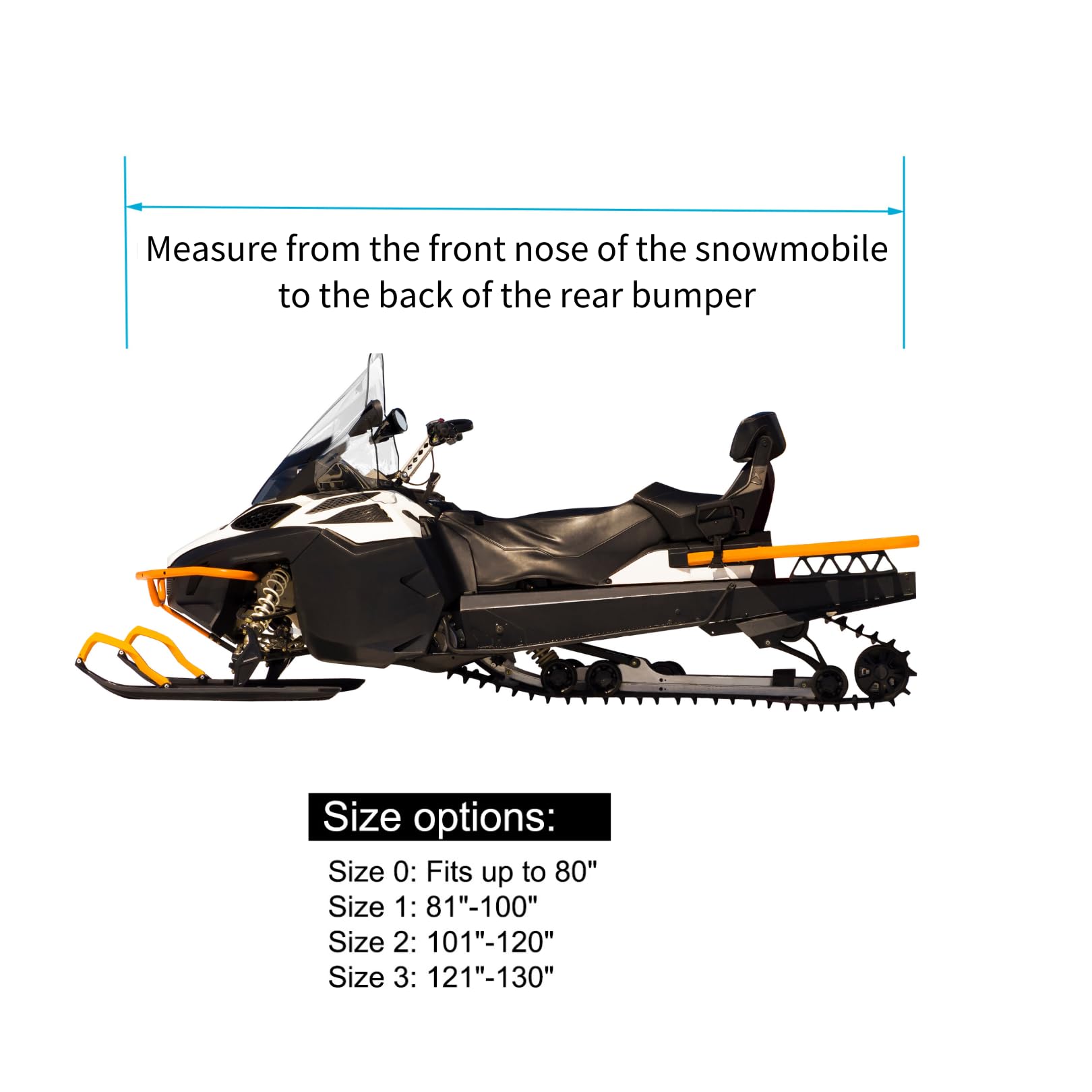 Heavy Duty SnowShield Snowmobile Cover - Waterproof & Trailerable Storage Cover for Youth Snowmobiles up to 80