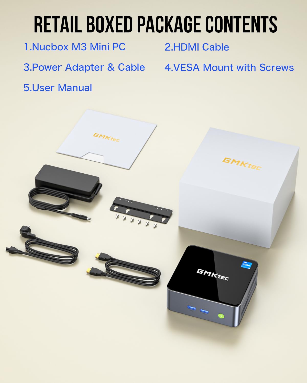 GMKtec Mini PC Intel i5-12450H (4.4GHz Turbo) 32GB DDR4 RAM 1TB NVMe SSD - Compact Desktop Computer with USB 3.2, WiFi 6, BT5.2, 2.5G Ethernet & 4K Triple Display - Perfect for Home Office, Gaming & Multimedia Entertainment