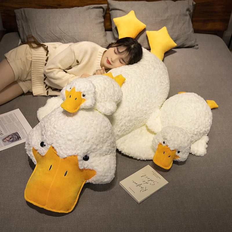 55/70/120CM Big Stuffed Animal Duck Plush Toy - Soft Duck Pillow for Sleeping, Cushion & Decor - Perfect Valentine's Day & Birthday Gift for Kids & Adults - Ideal for Nursery, Bedroom & Lounge Decor