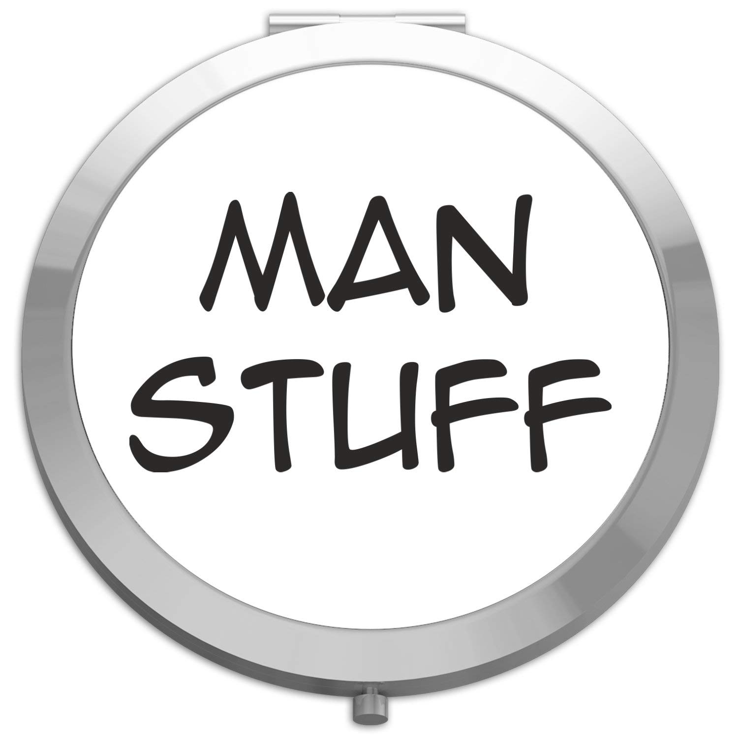 Miammo Men's Grooming Compact Pocket Mirror - Silver Round Folding Travel Mirror for Shaving, Makeup & Personal Care | Portable Circle Design for Home, Office & Travel