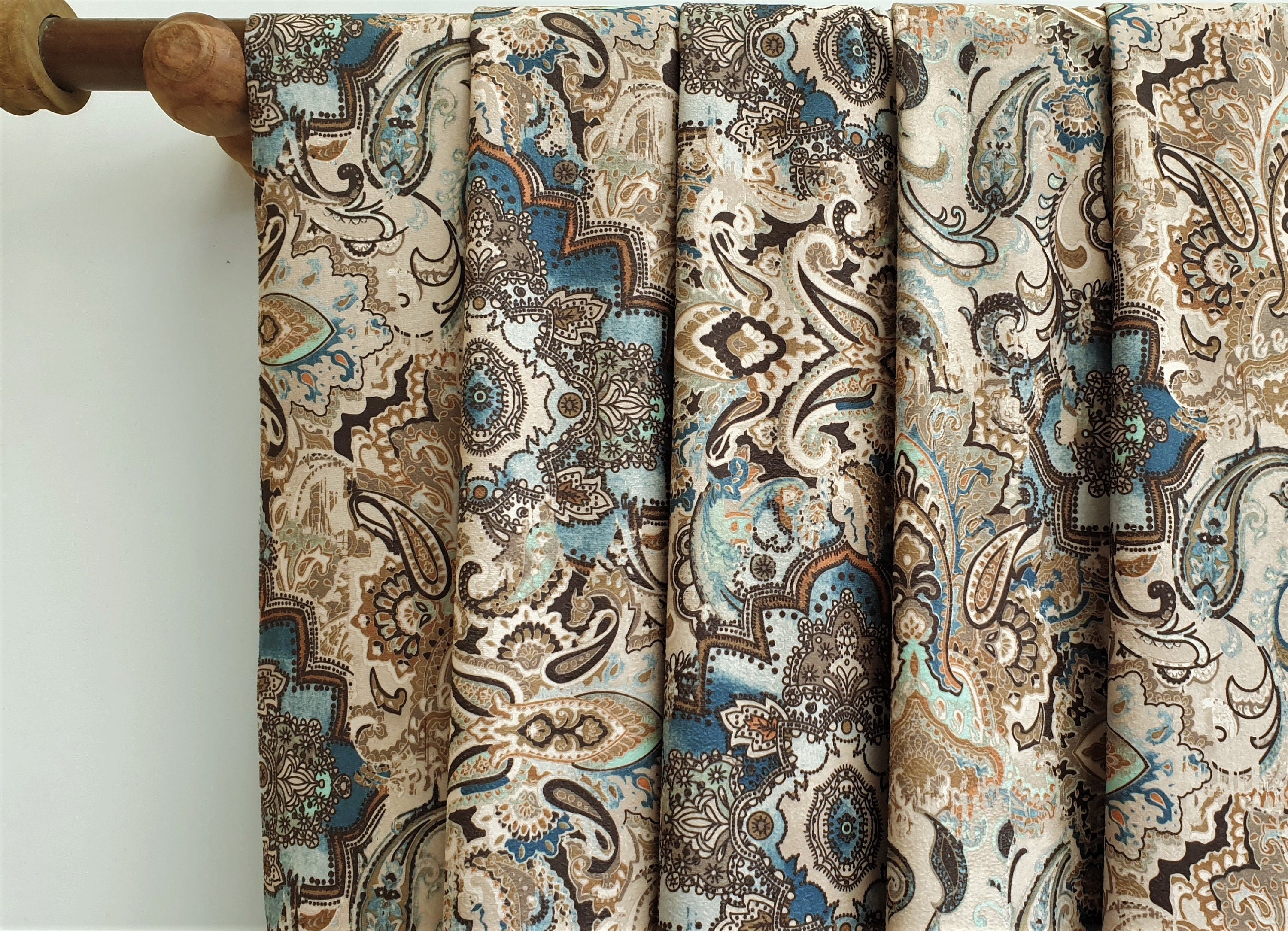 Arabian Love Damask Printed Velvet Fabric By The Yard - Premium Decorative Upholstery Material for Curtains, Pillows & Home Decor
