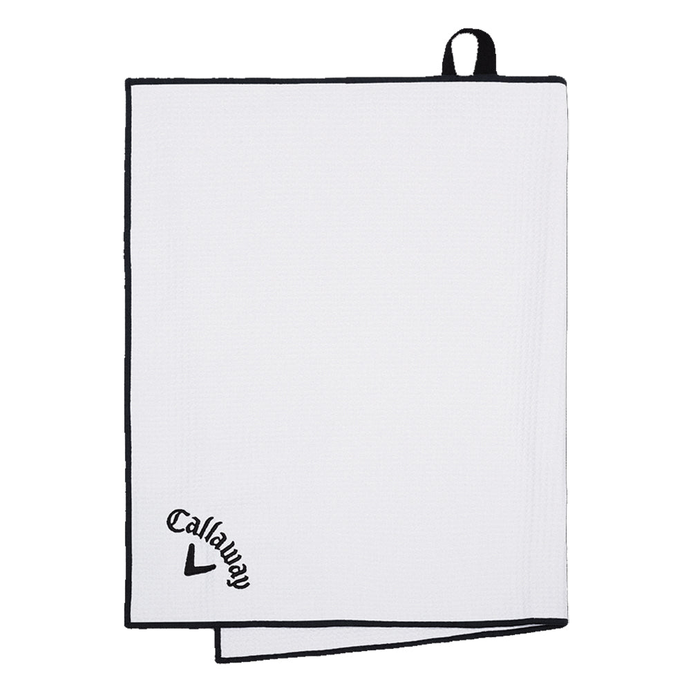 Callaway White Players Golf Towel - Premium Microfiber Golf Towel for Golfers - Perfect for Golf Course, Driving Range & Sports Use