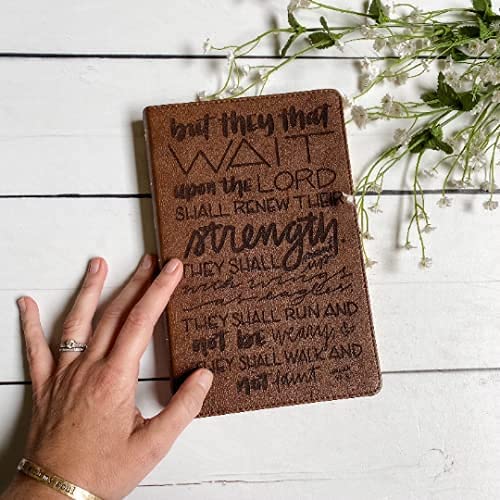 Hand Illustrated & Laser Engraved KJV Bible - Genuine Leathertouch Brown Cover with Custom Name Engraving - Perfect Personalized Gift for Weddings, Baptisms, Graduations & Birthdays - Ideal for Religious Ceremonies, Daily Devotion & Special Occasions