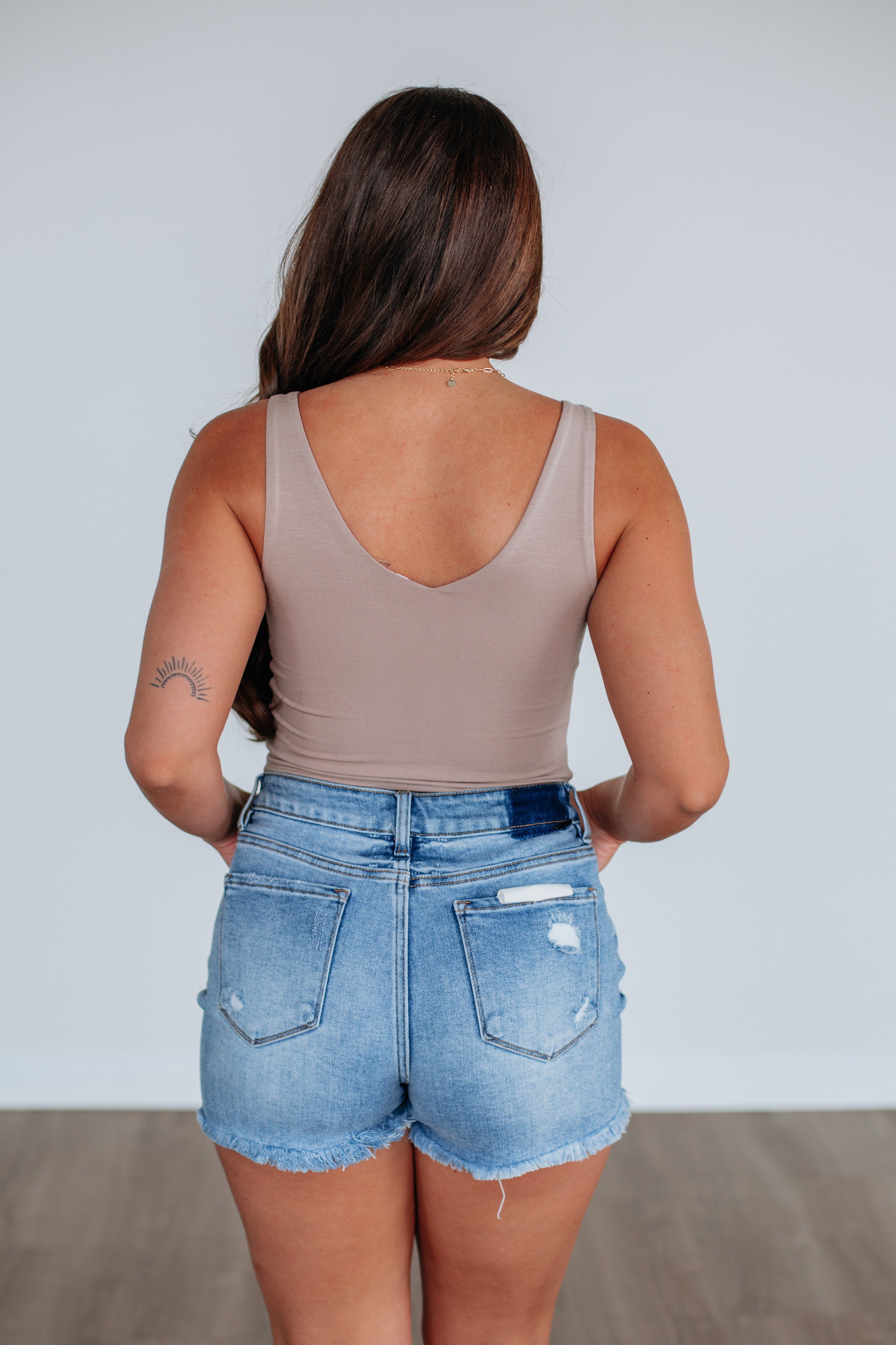 Malina Basic Tank Top for Women - Soft Comfortable Stretch Taupe Camisole - Perfect for Layering, Yoga, and Casual Wear