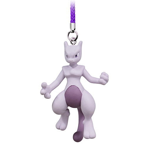 Pokemon Mewtwo Strikes Back Evolution Takara Tomy Netsuke Keychain - Cute Anime Collectible for Backpacks, Bags & Cosplay Accessories
