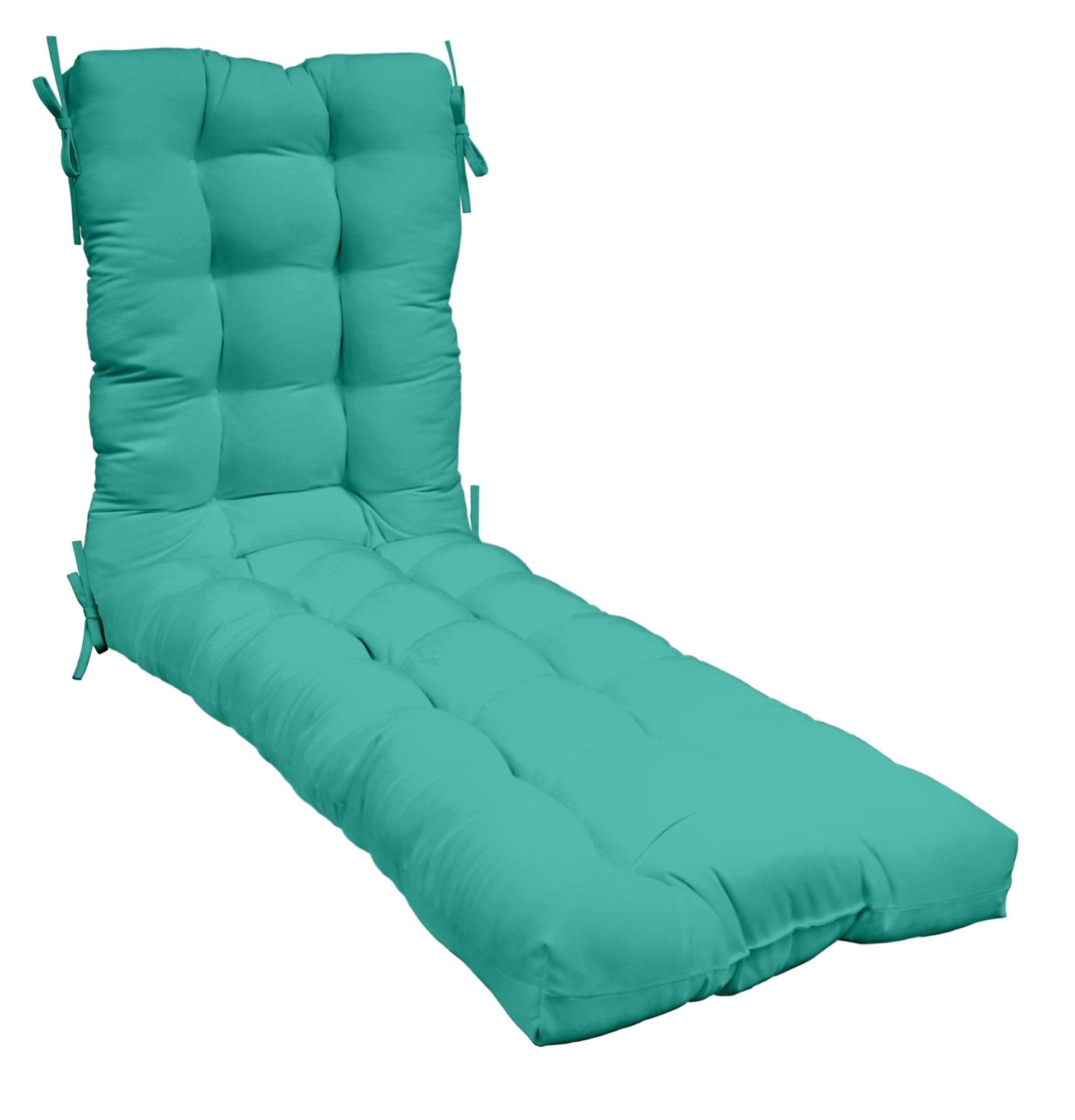 Sunbrella Canvas Blues Tufted Chaise Lounge Chair Cushion - Water-Resistant Outdoor Furniture Cushion for Patio, Poolside & Deck - Perfect for Sunbathing & Relaxing