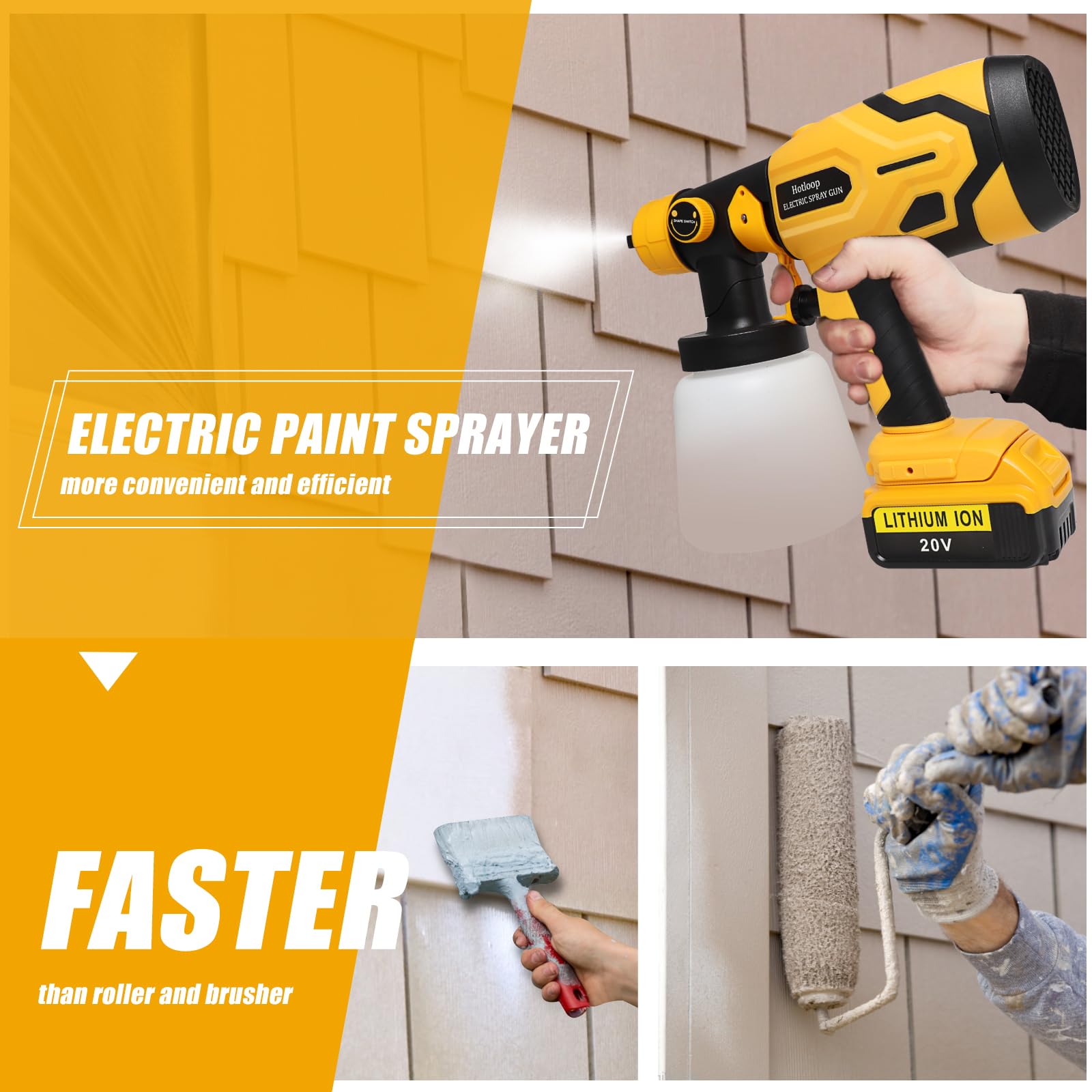 DEWALT 20V Cordless Paint Sprayer - Battery Powered for Interior & Exterior Painting - Perfect for Fence, Furniture, Cabinets, Walls - DIY Home Improvement Projects (Battery Not Included)