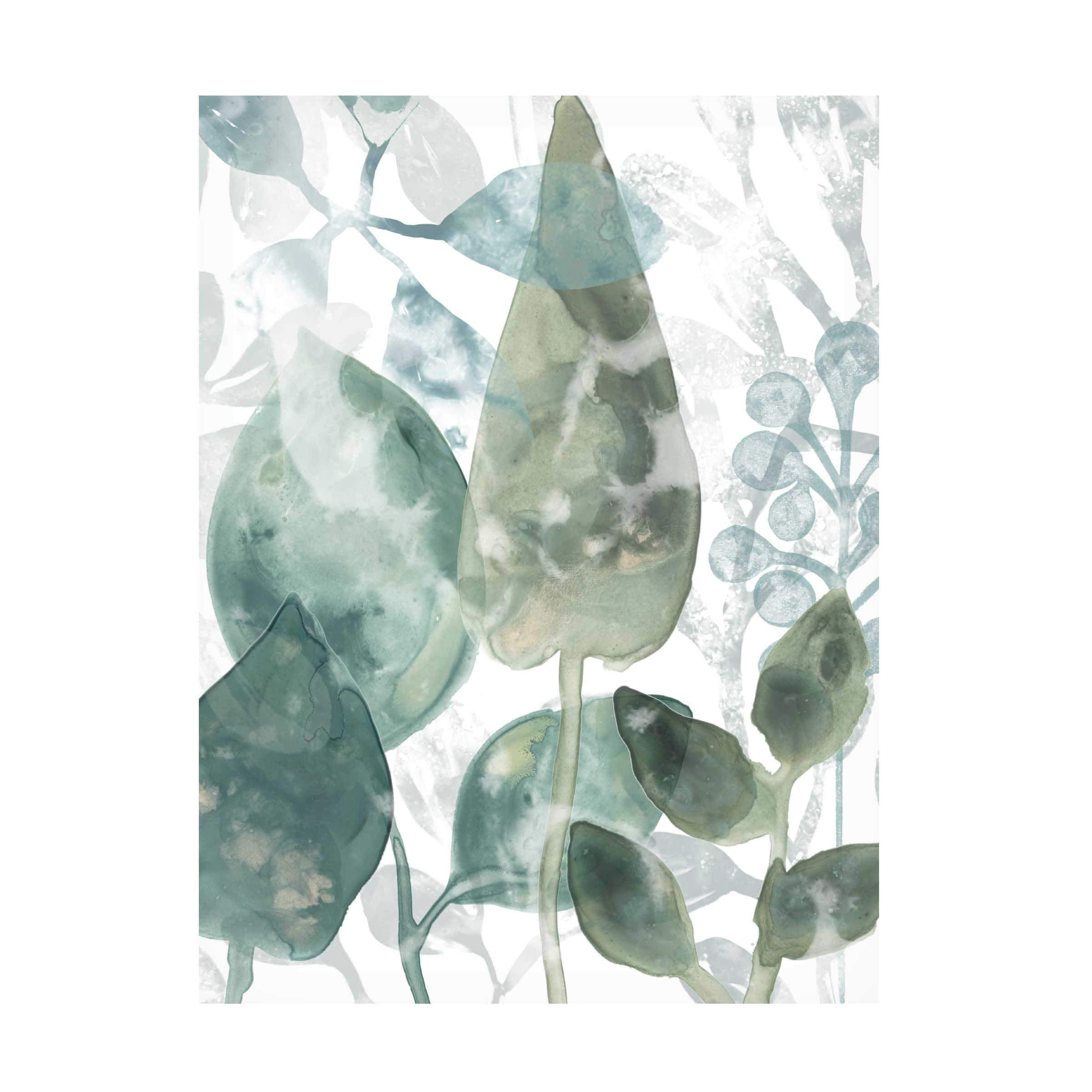 Trademark Fine Art 'Aquatic Leaves II' Canvas Wall Art Print by June Erica Vess - Modern Botanical Decor for Living Room, Bedroom & Office