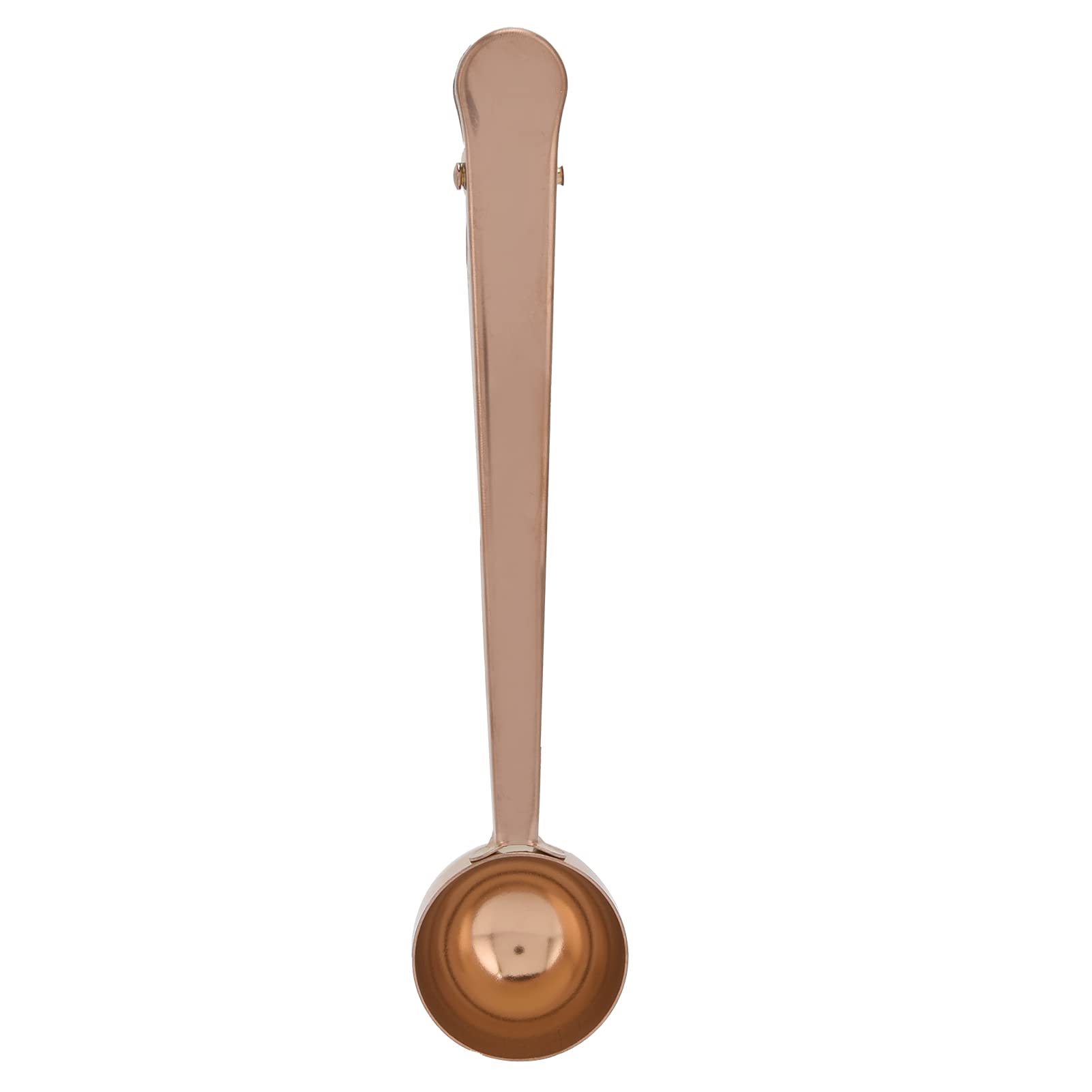 Premium Stainless Steel Coffee Scoop & Bag Clip - Rose Gold Measuring Spoon for Coffee, Powder, Milk - Perfect for Home, Kitchen & Coffee Lovers