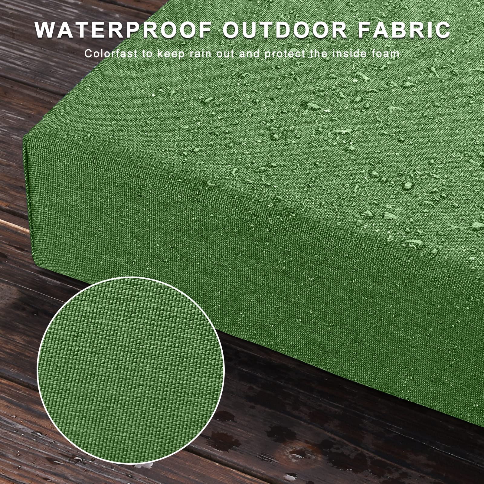 Premium Waterproof Outdoor Bench Cushion - Non-Slip Patio Furniture Cushion for Swing, Couch & Window Seat - 15.7