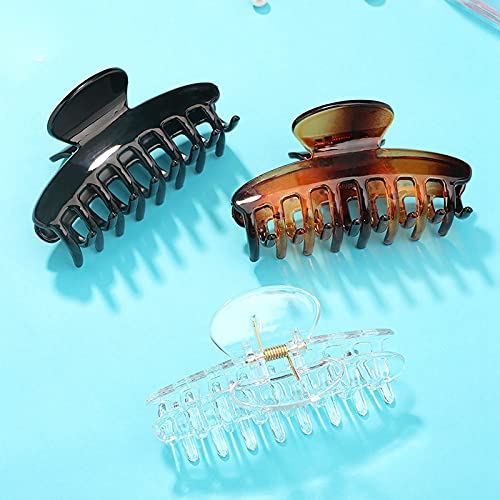 SOWUNO 5PCS Large Hair Claw Clips - Strong Hold Non-Slip Hair Clips for Women, Elegant Decorative Hair Accessories for Ponytail, Bun & Updo Hairstyles - Perfect for Work, Wedding & Daily Use