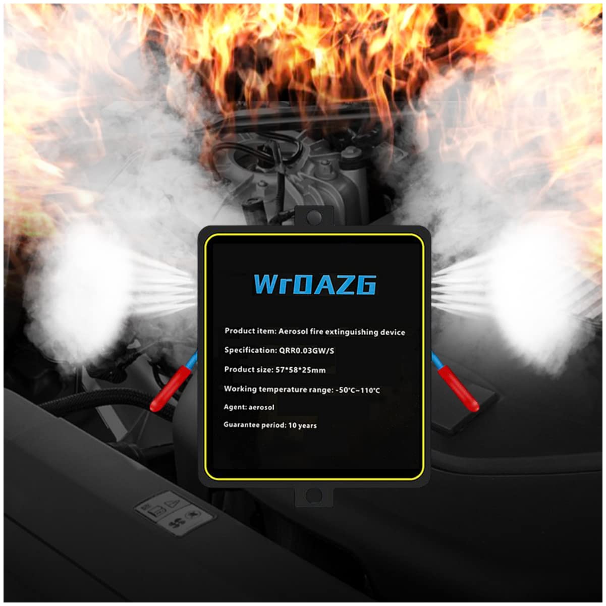 Compact Auto Fire Extinguisher - Eco-Friendly ABCEF Fire Suppression for Cars, Electric Boxes & Ship Cabins | Ideal for Vehicle Safety & Emergency Preparedness