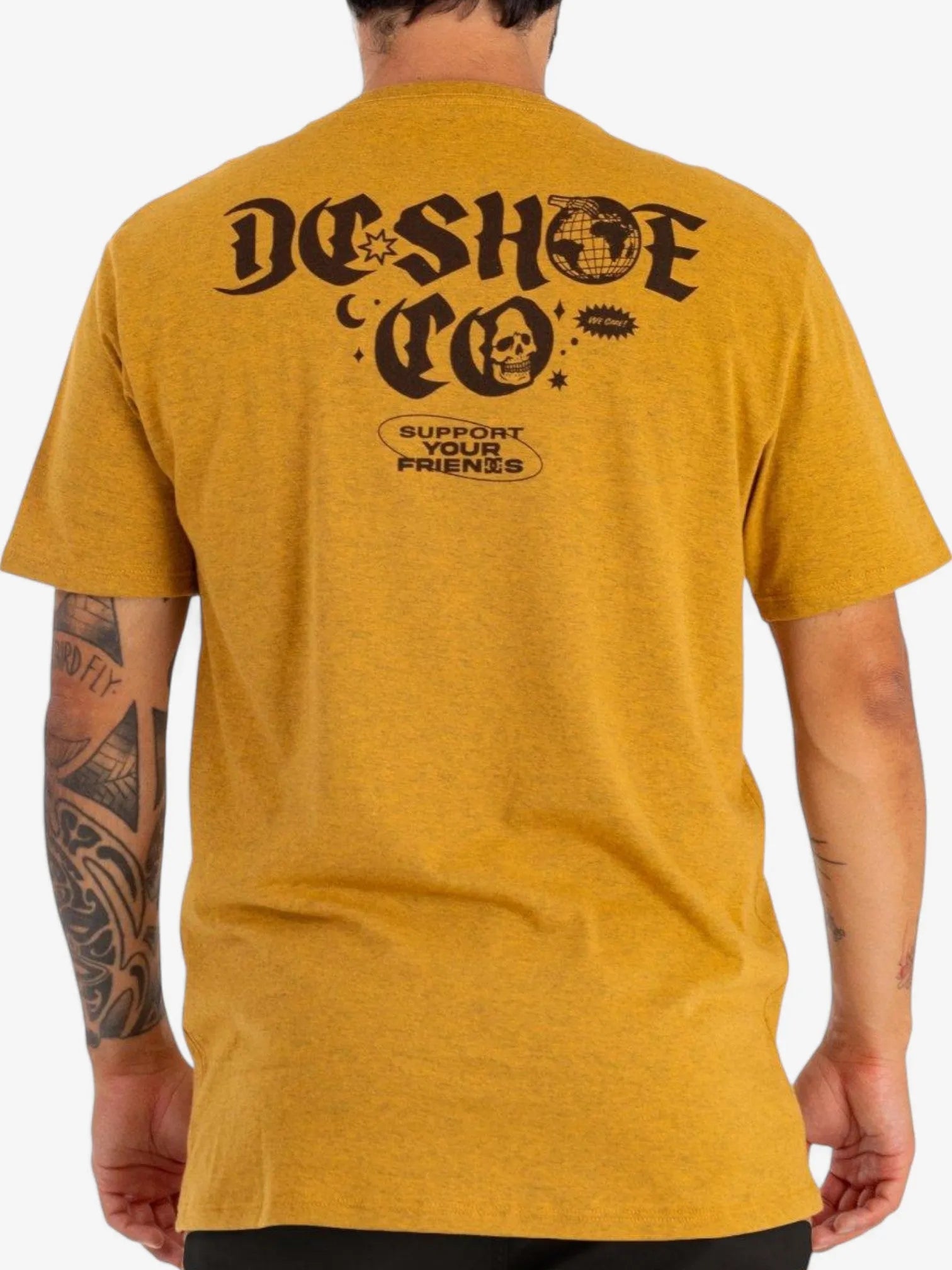 DC Friends Graphic T-Shirt - Mustard Yellow Cotton Tee for Men & Women | Casual Wear, Fan Merch, Pop Culture Fashion