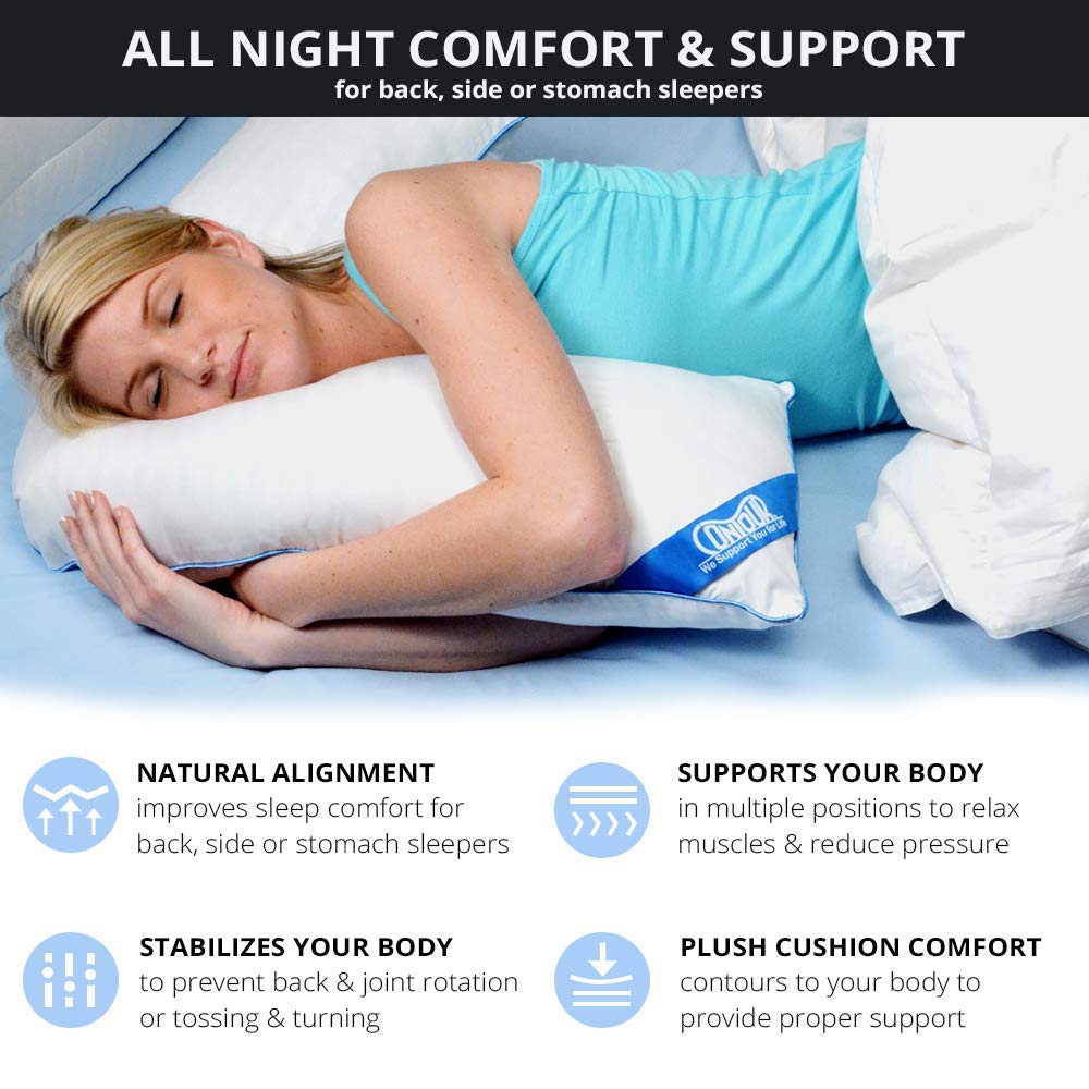 Contour L-Shaped Body Pillow for Side Sleepers - Orthopedic Support for Back, Neck & Leg Pain Relief - Perfect for Pregnancy, Reading & Relaxation in Bed